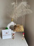 Viral Mini Clutch Lovelle - Gold with Red
