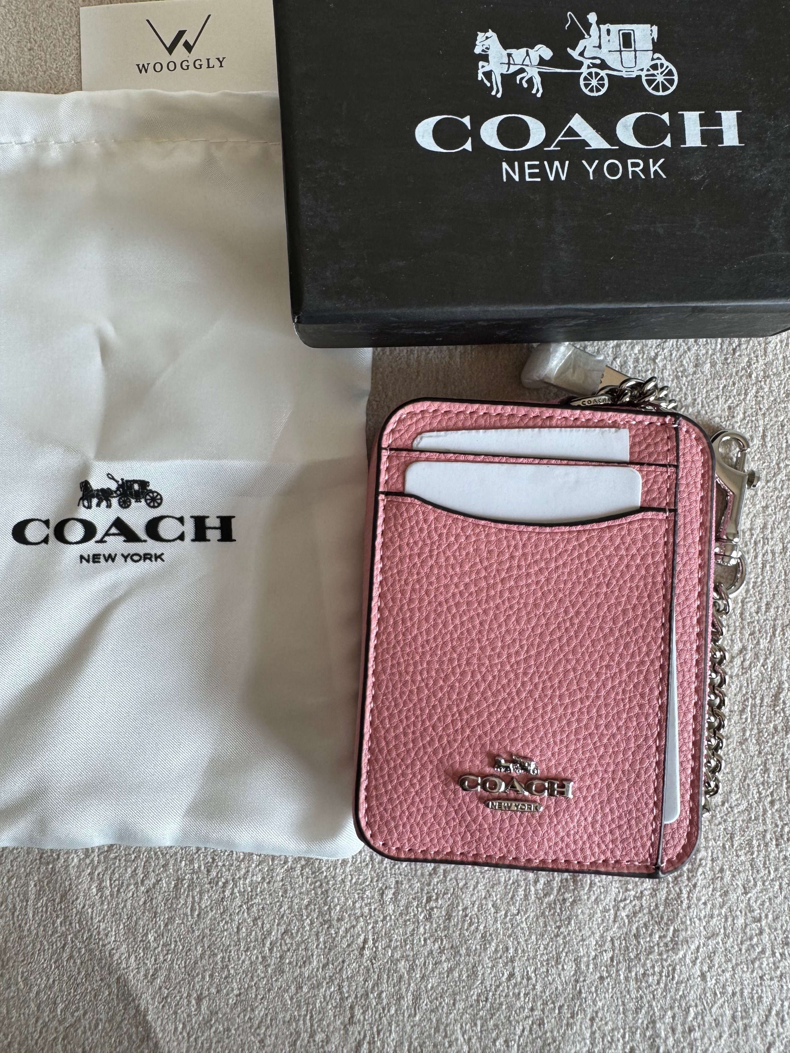 Coach Zip Card Case with Box Packing - Tea Pink