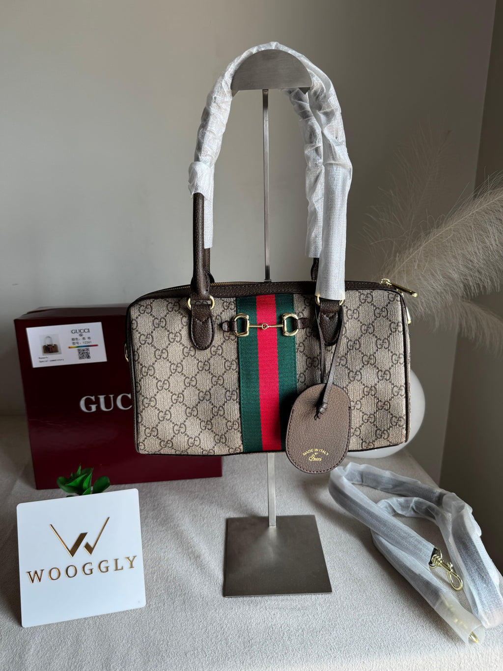 Gucci High Quality Hand Bag - Chocolate Brown - BOX PACKING