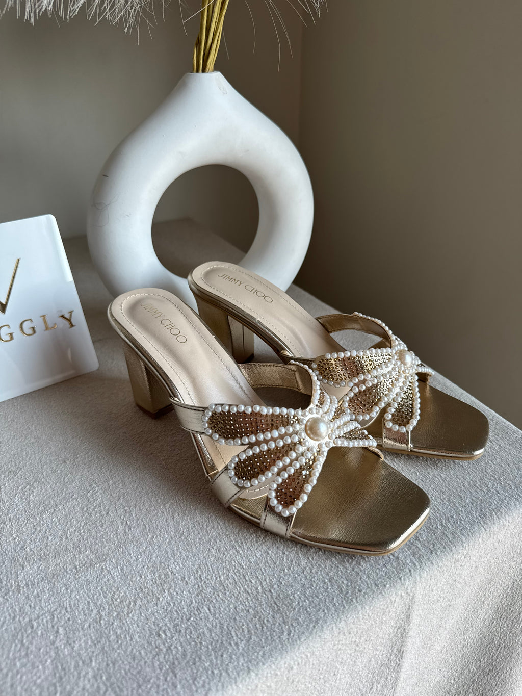 Jimmy Choo Pearl Heels - Champagne