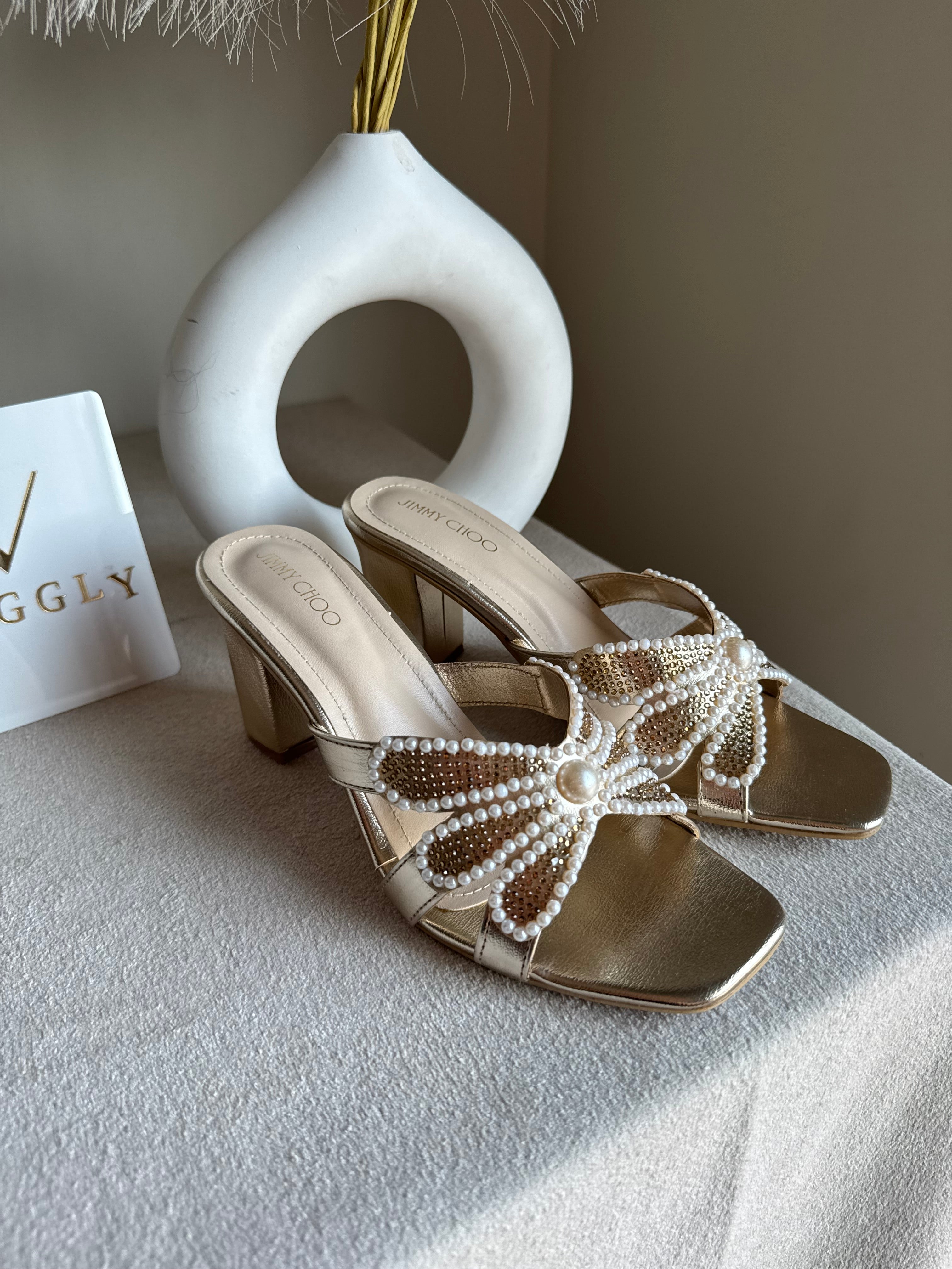 Jimmy Choo Pearl Heels - Champagne