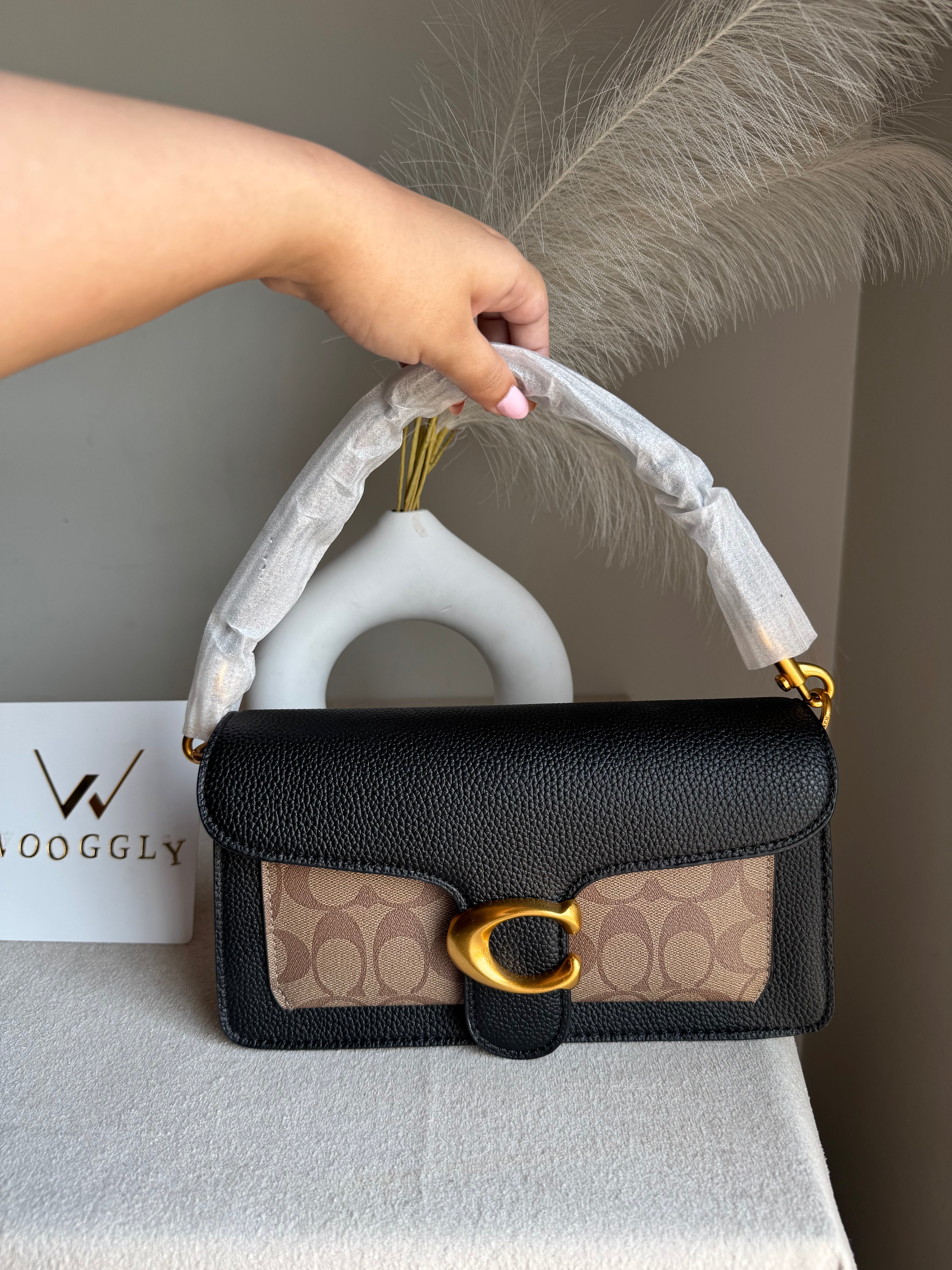 COACH TABBY Black & Khaaki Good Quality -  BOX PACKING