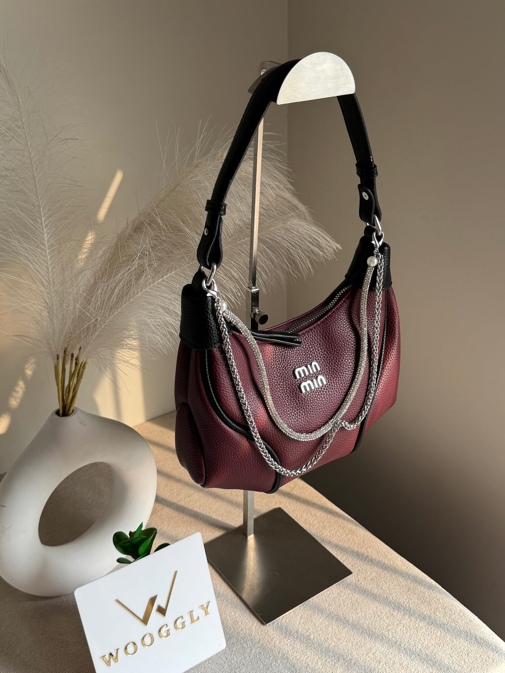 Stylish Min Min Hand Bag Burgundy