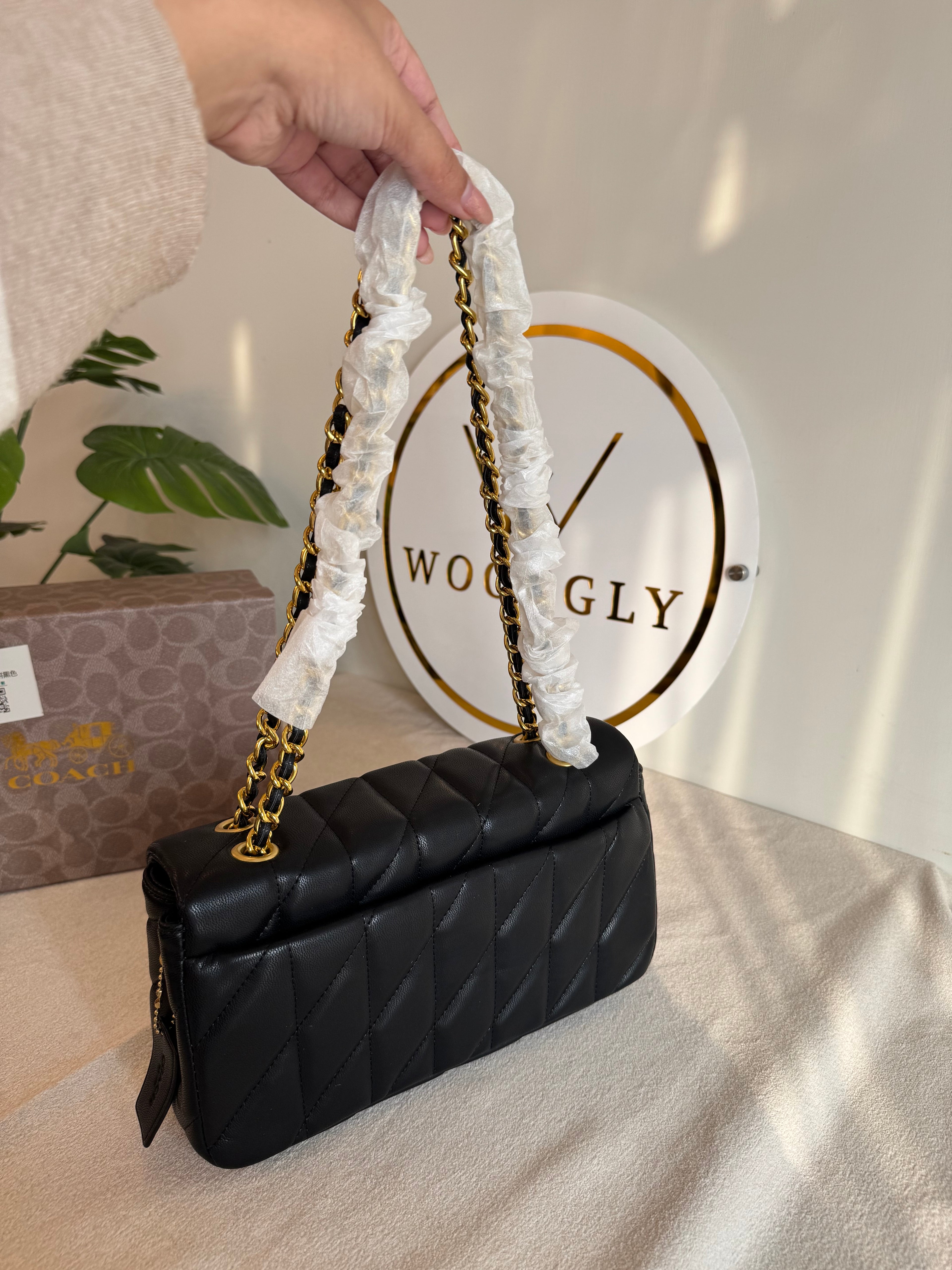 COACH Quilted Tabby PREMIUM (Black) - BOX PACKING