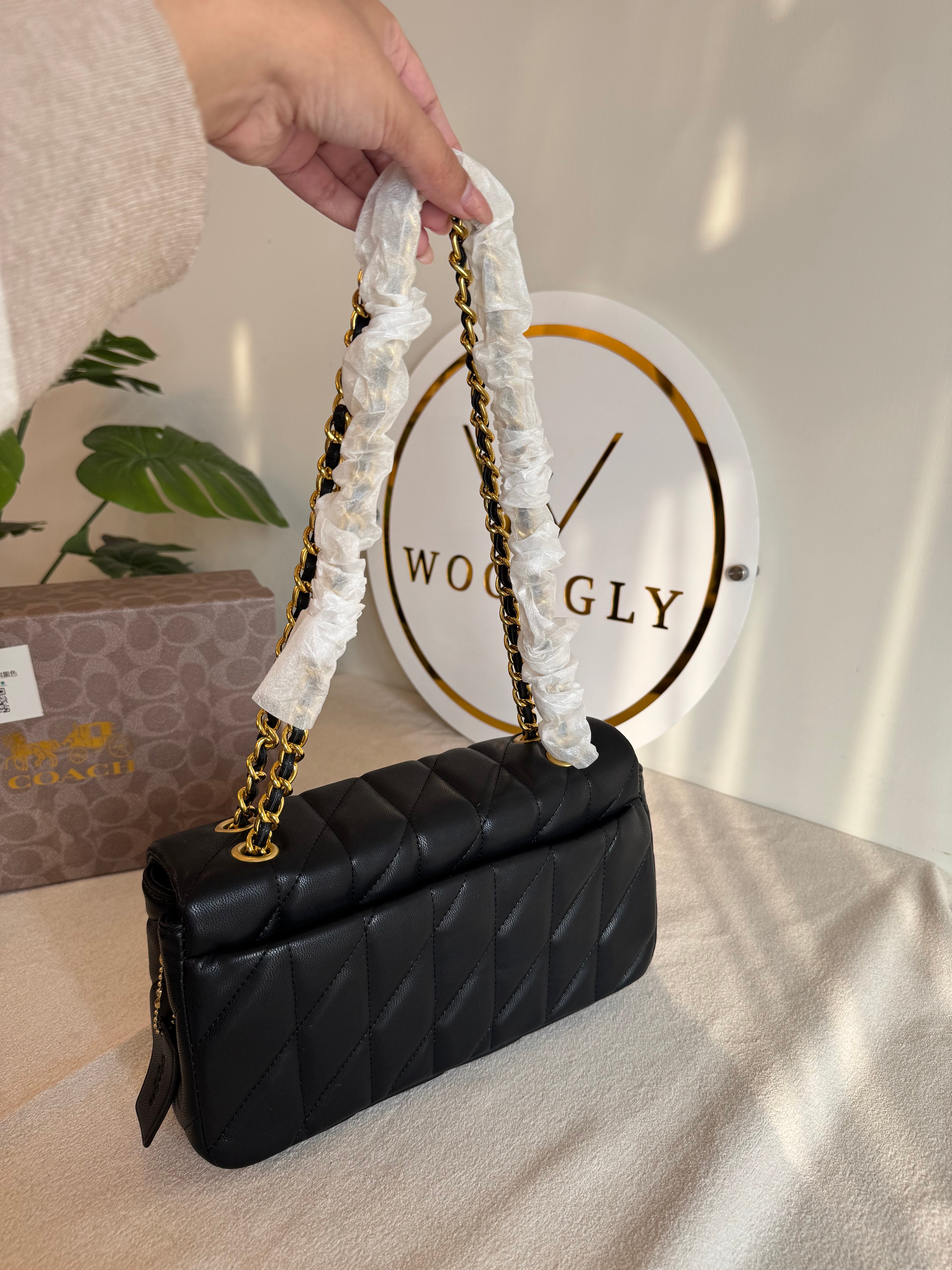 COACH Quilted Tabby PREMIUM (Black) - BOX PACKING