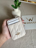 Coach Zip Card Case - Patterned White