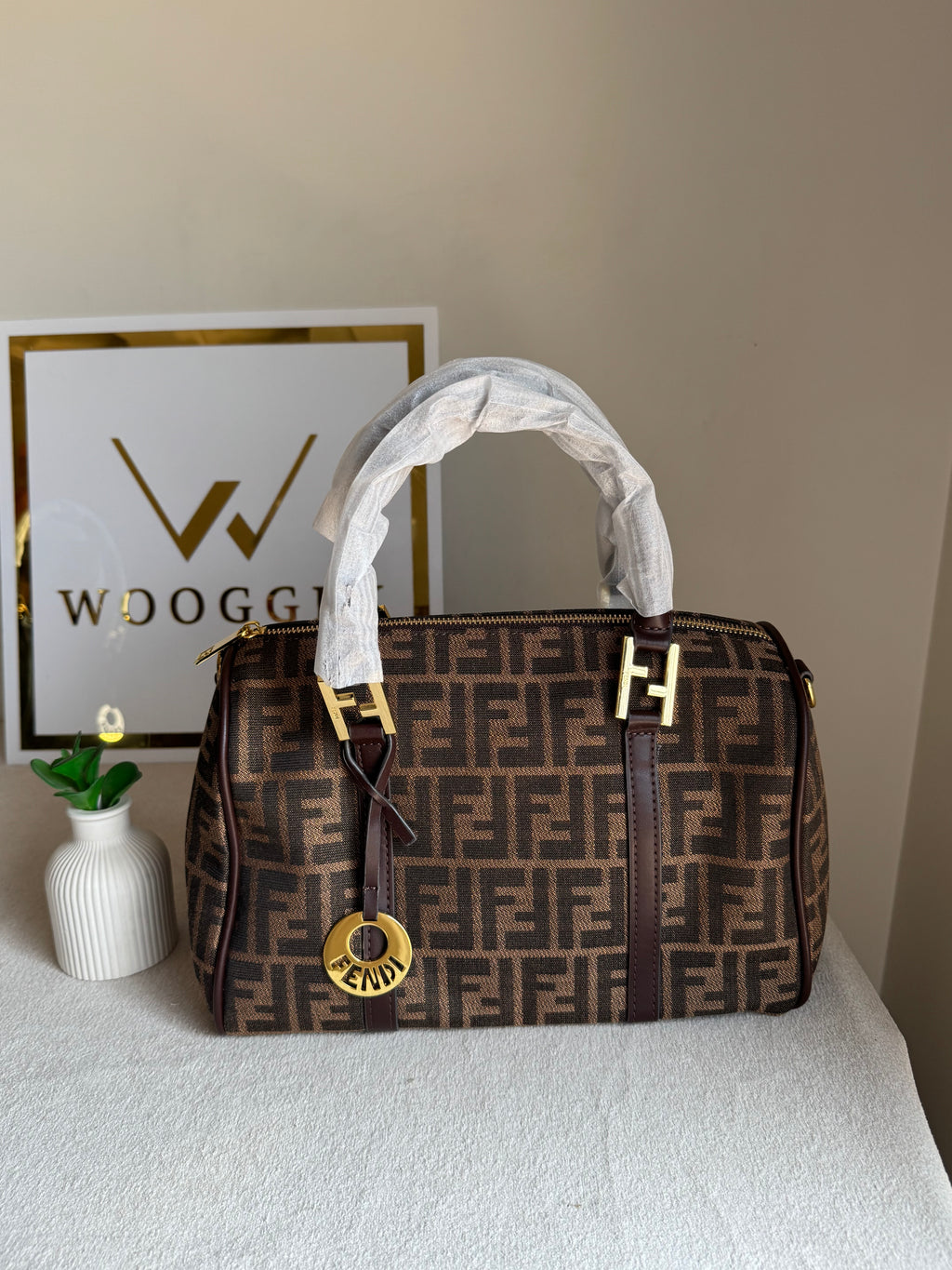 Fendi Signature Hand Bag - Signature Brown