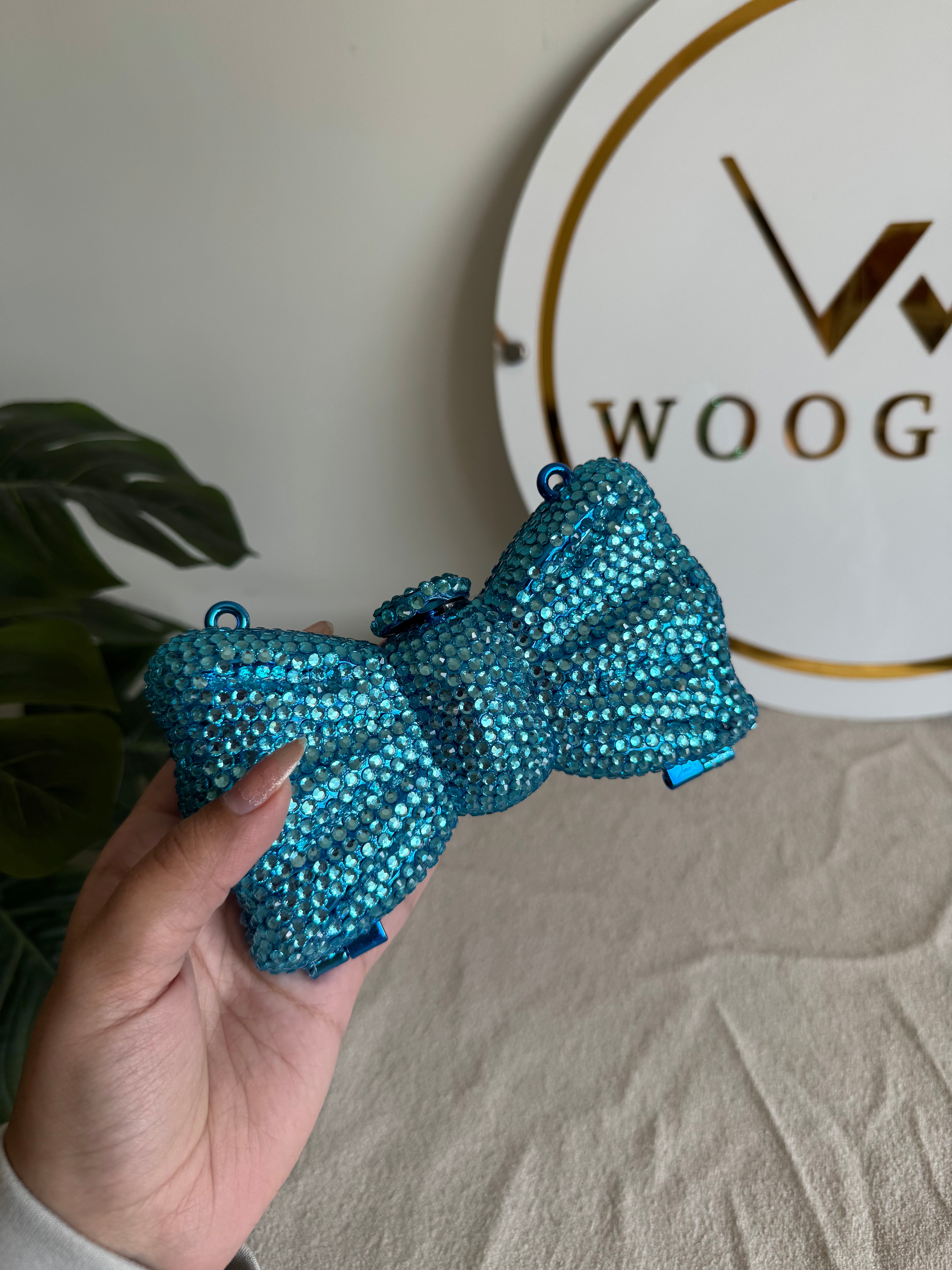 Swarovski Bow Clutch - Blue