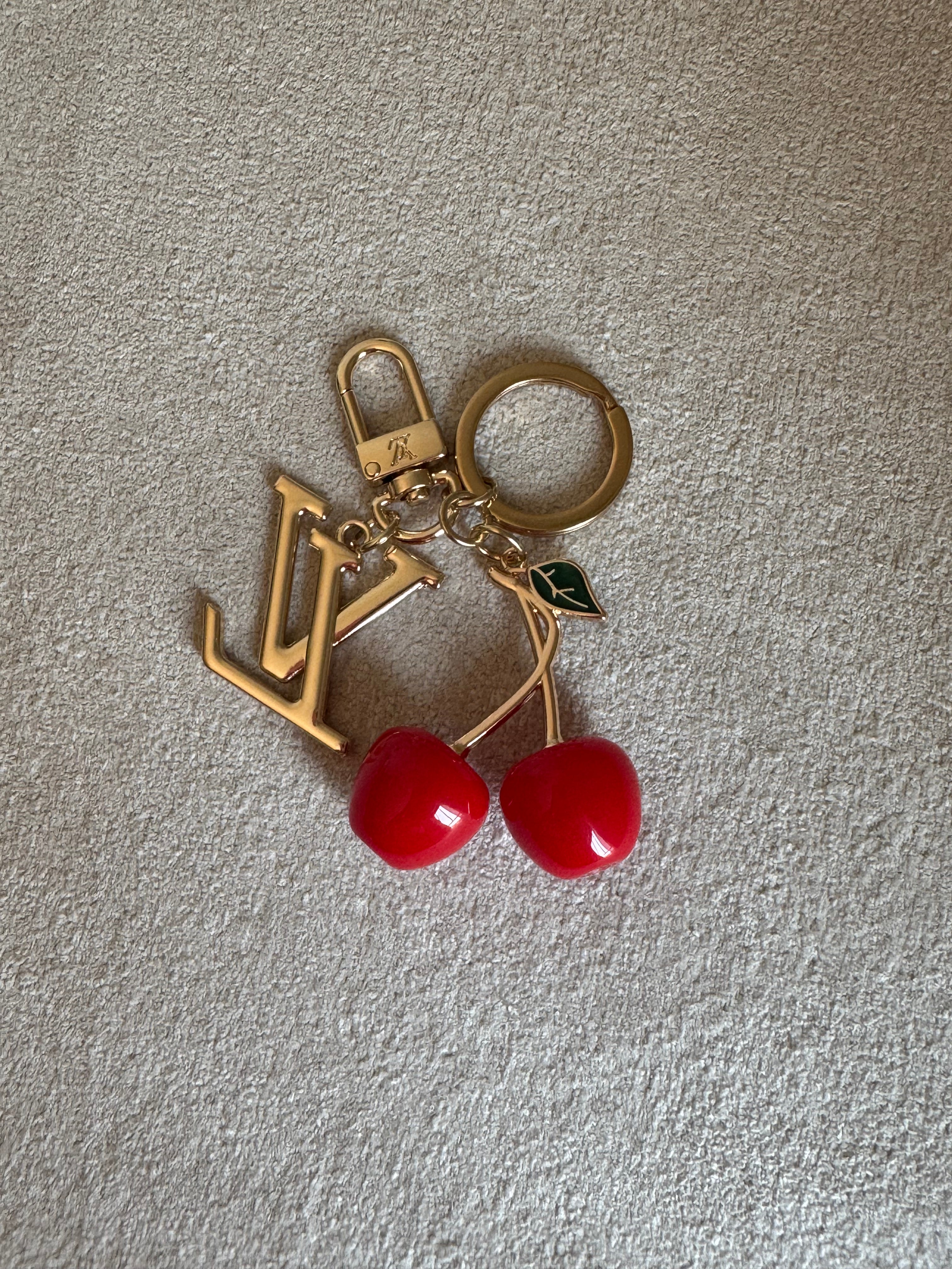 Premium LV Cherries Bag Charm