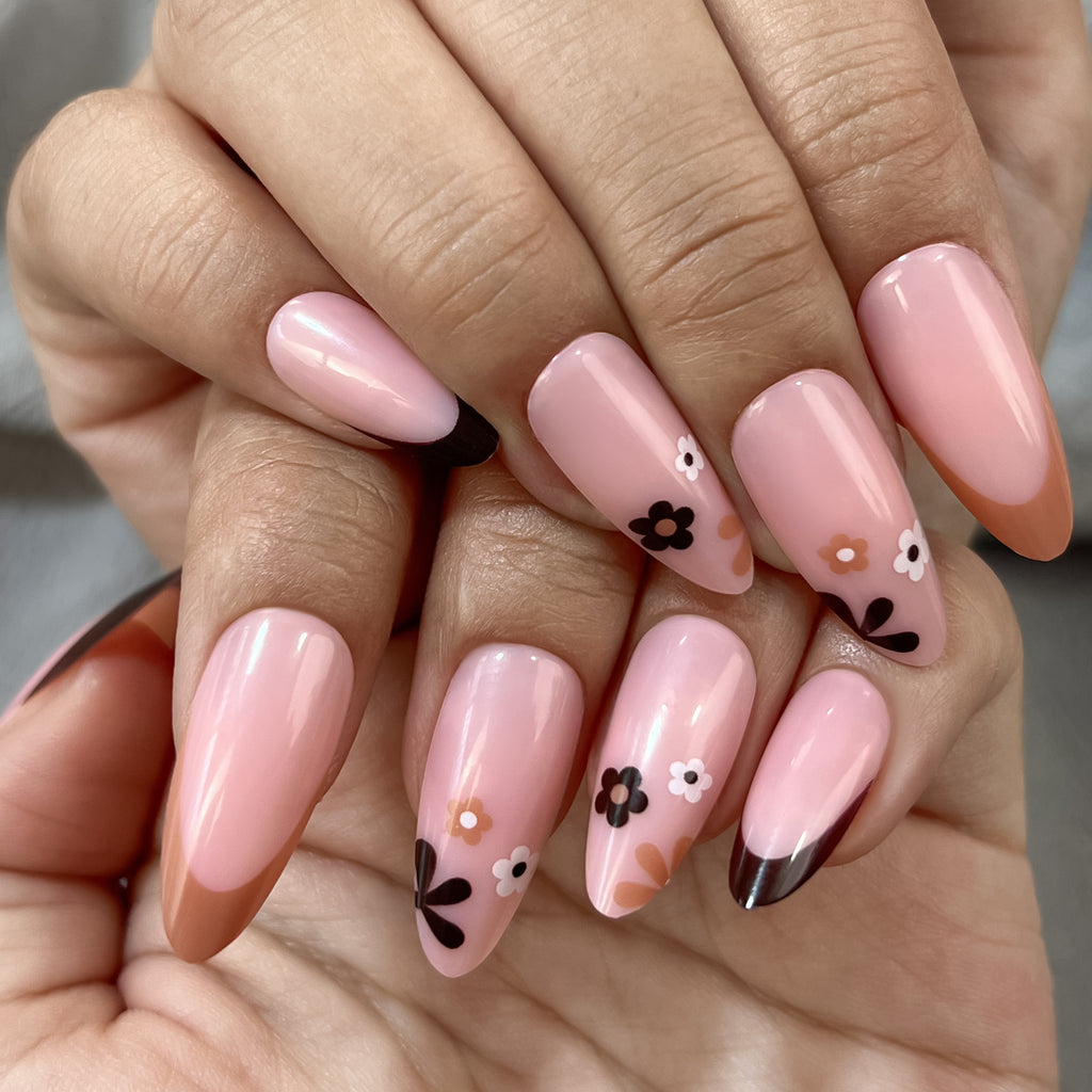 Pink Beauty Press On Nails - 24 Pieces Complete Kit