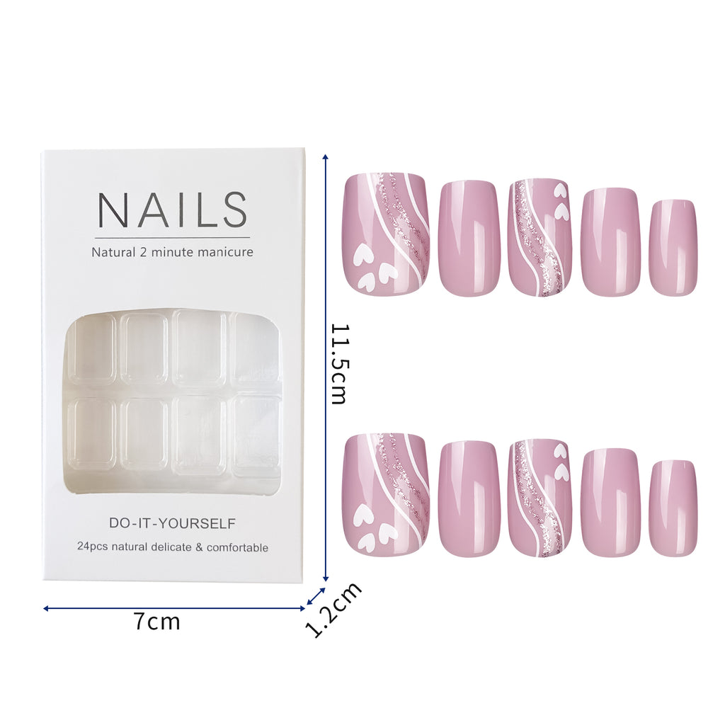 Daisy Dip Press On Nails - 24 Pieces Complete Kit