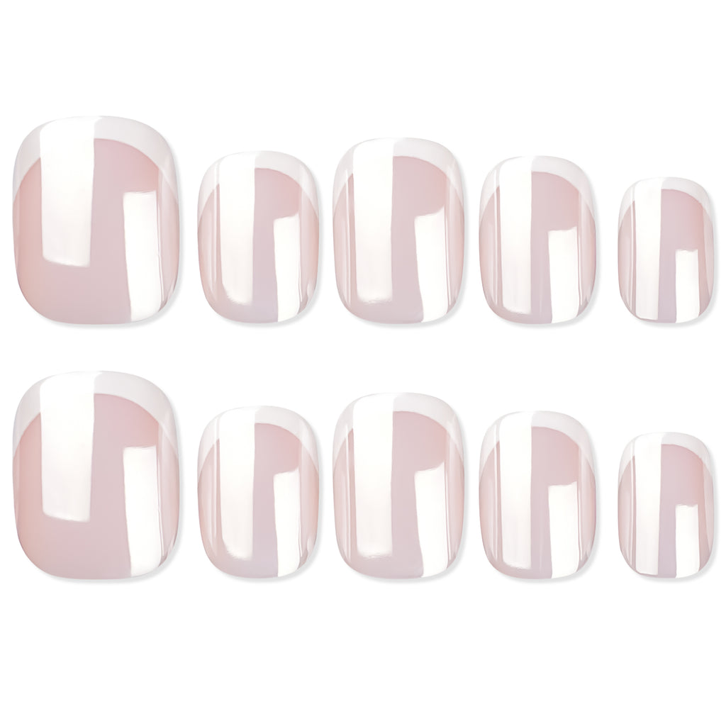Glow with French Press On Nails - 24 Pieces Complete Kit