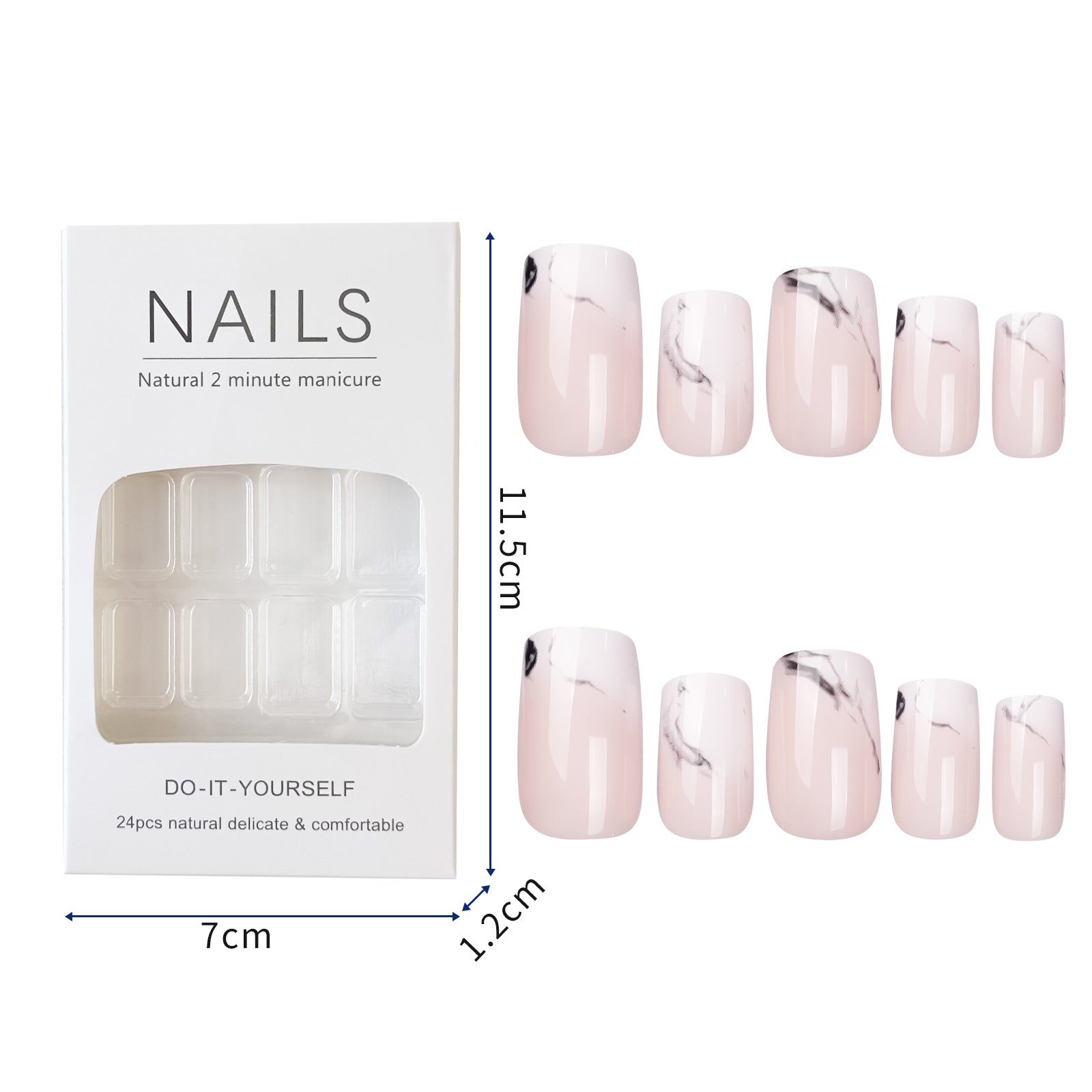 Luna Press On Nails - 24 Pieces Complete Kit