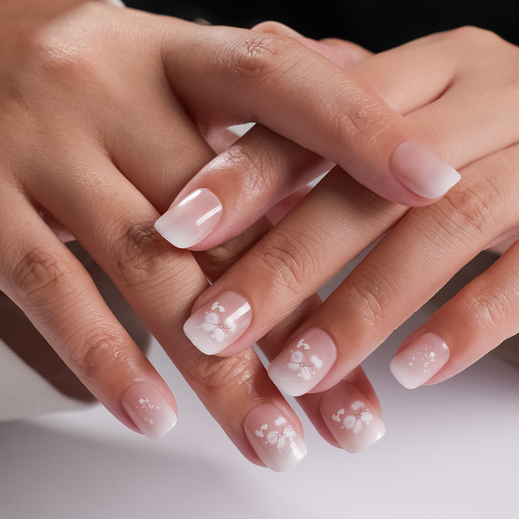 Glossy Beauty Press On Nails - 24 Pieces Complete Kit
