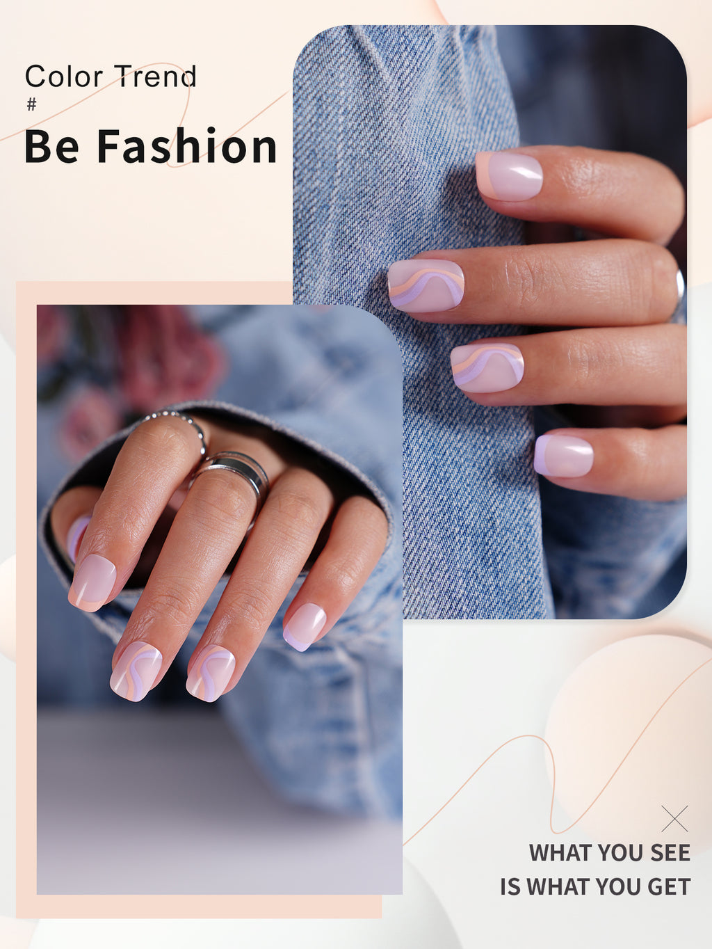 Dream Press On Nails - 24 Pieces Complete Kit