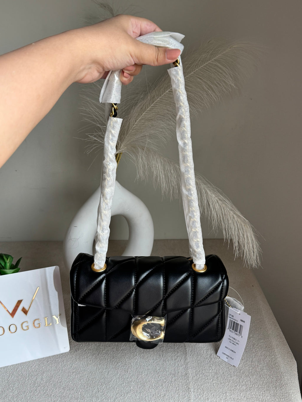 Mini Premium COACH Quilted Tabby (Black) - BOX PACKING