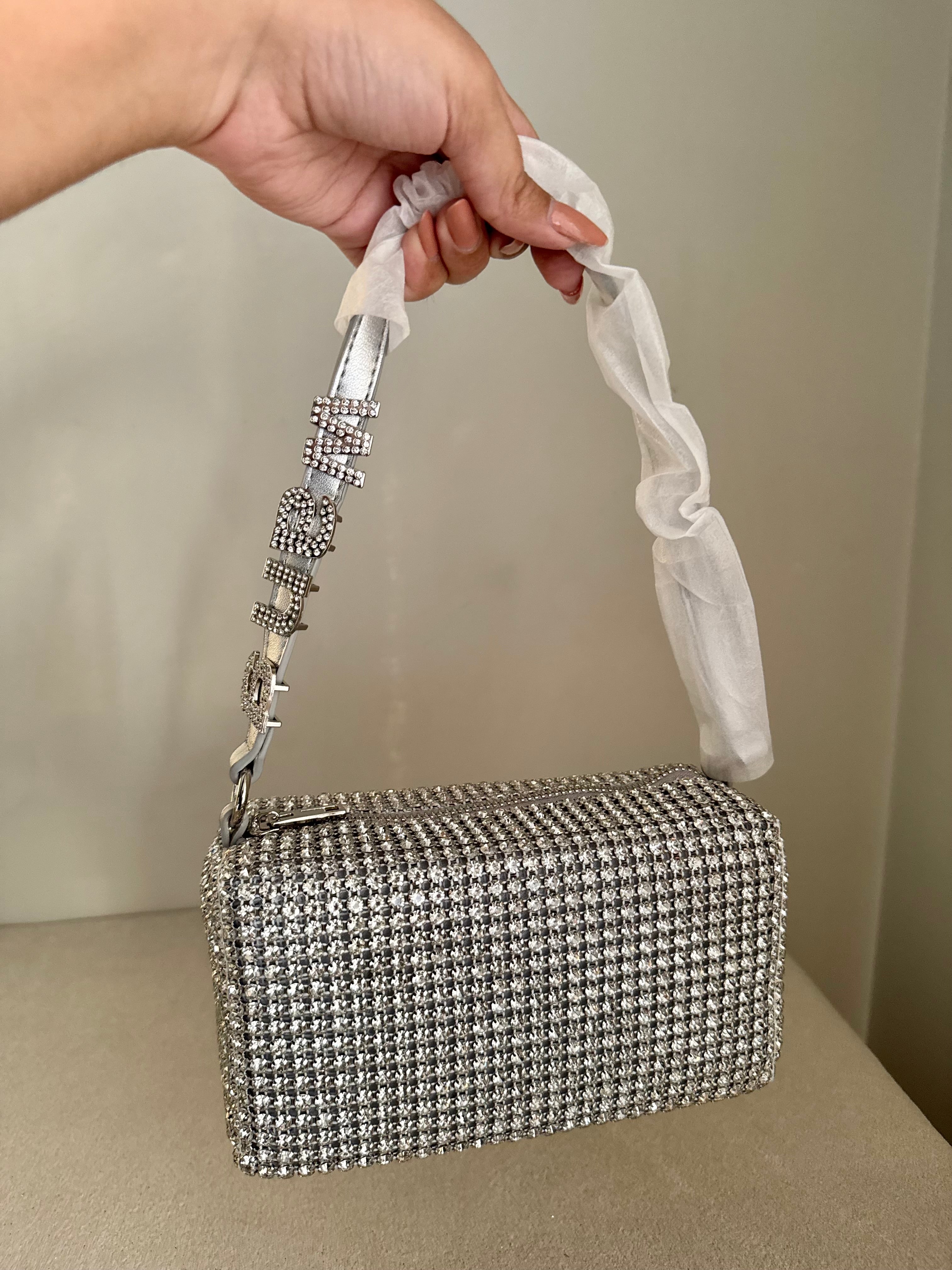 Alexander Wang Rhinestone Evening Clutch (Silver)