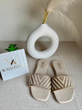 Jimmy Choo Glam Slides Beige with Pearl
