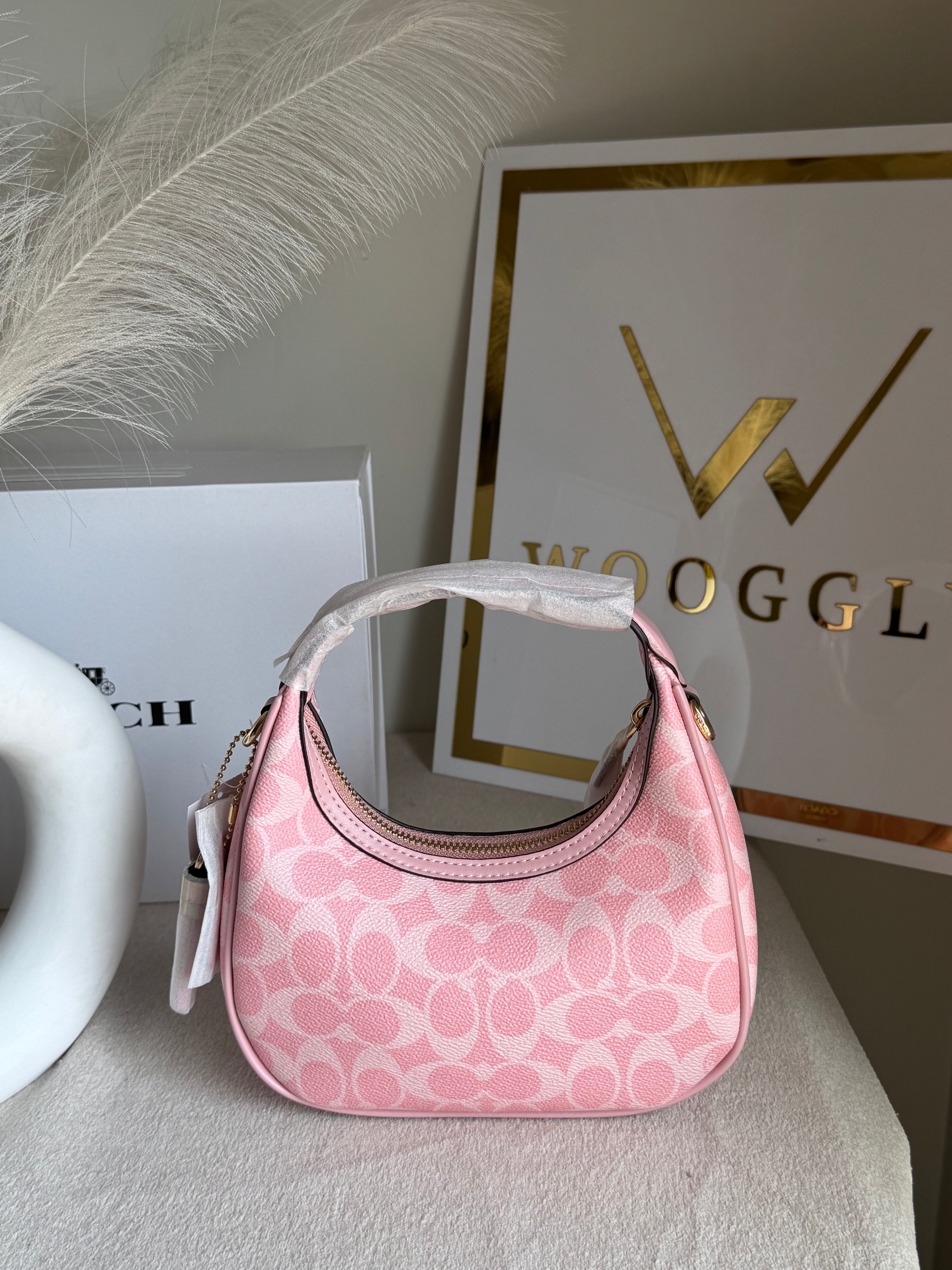 COACH Powder Pink Pretty Bag with Long Strap - BOX PACKING