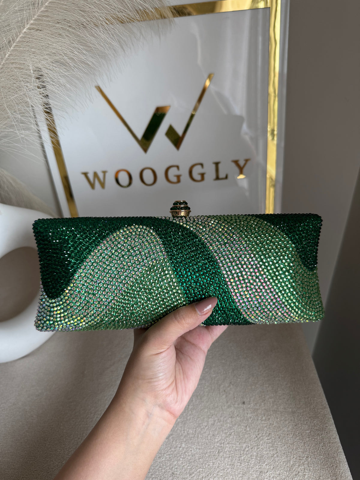 High Quality Élan Clutch - Multi Emerald Green