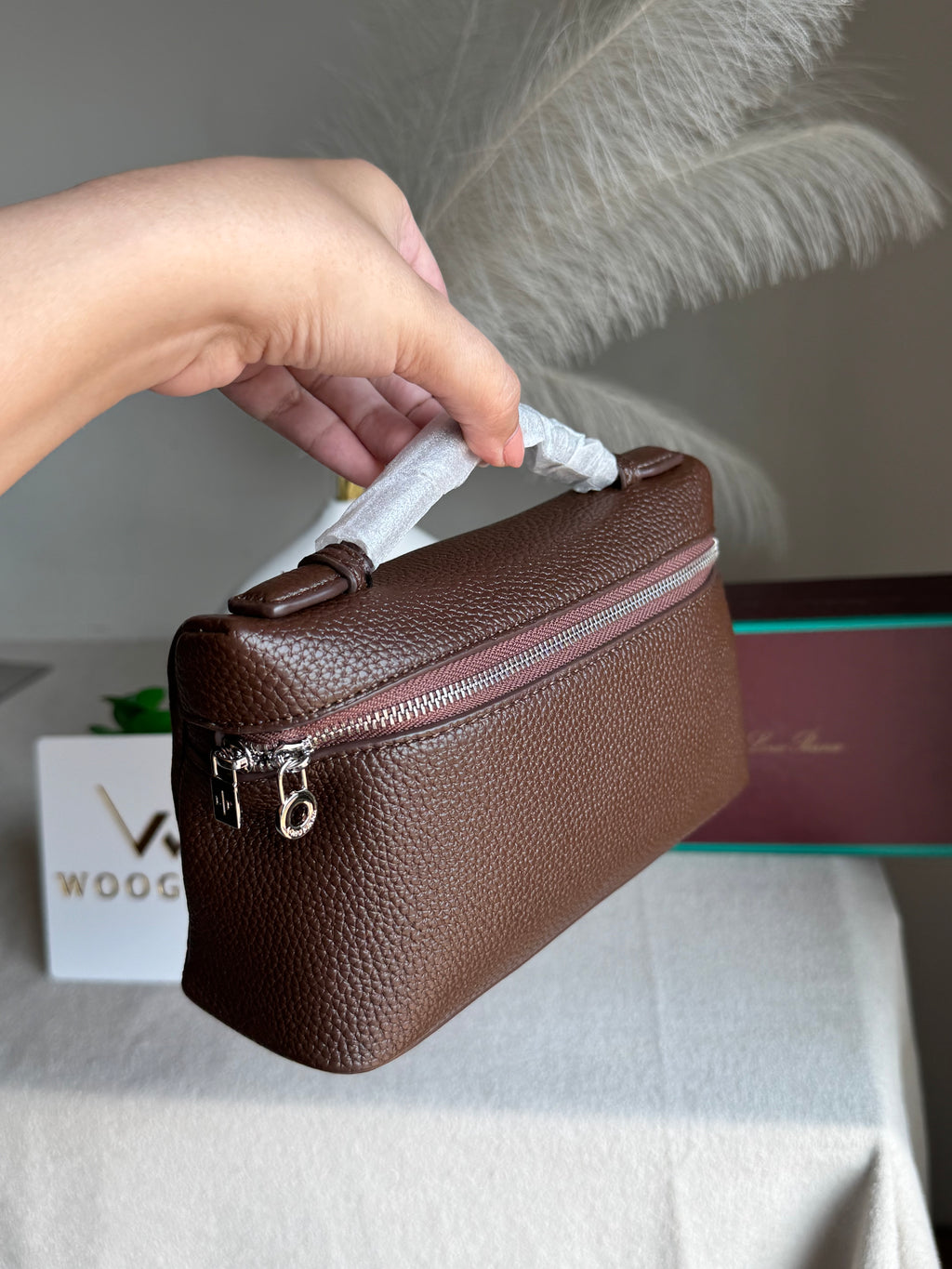 Loro Piana Premium Signature Bag - Burgandy