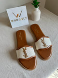 YSL Jute Slides - Beige