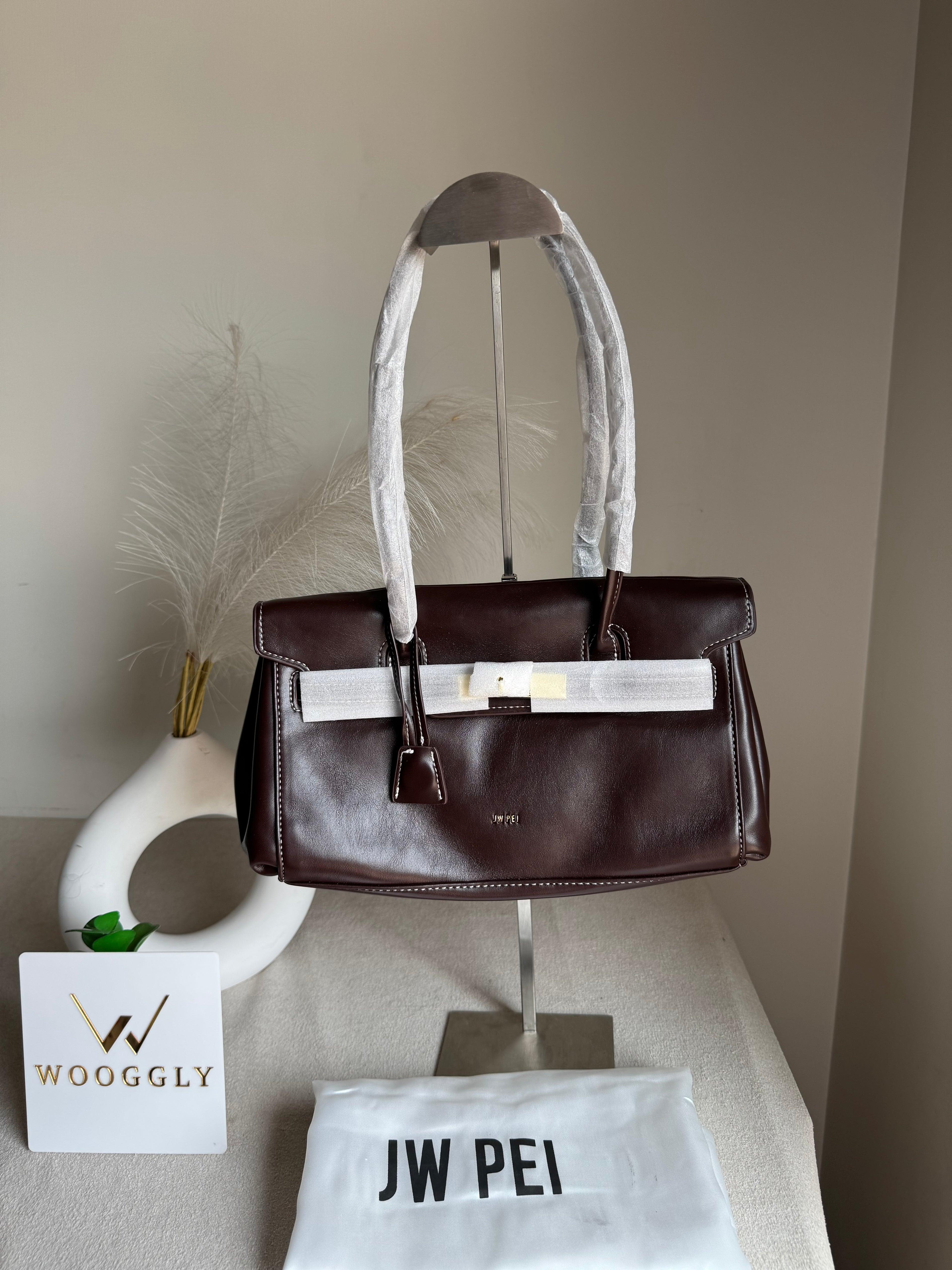 JW PEI High Quality Yara Shoulder Bag - Dark Brown