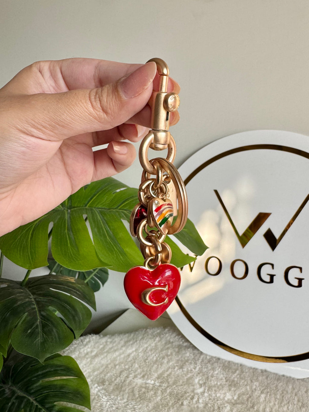 PREMIUM Coach Signature Heart Bag Charm
