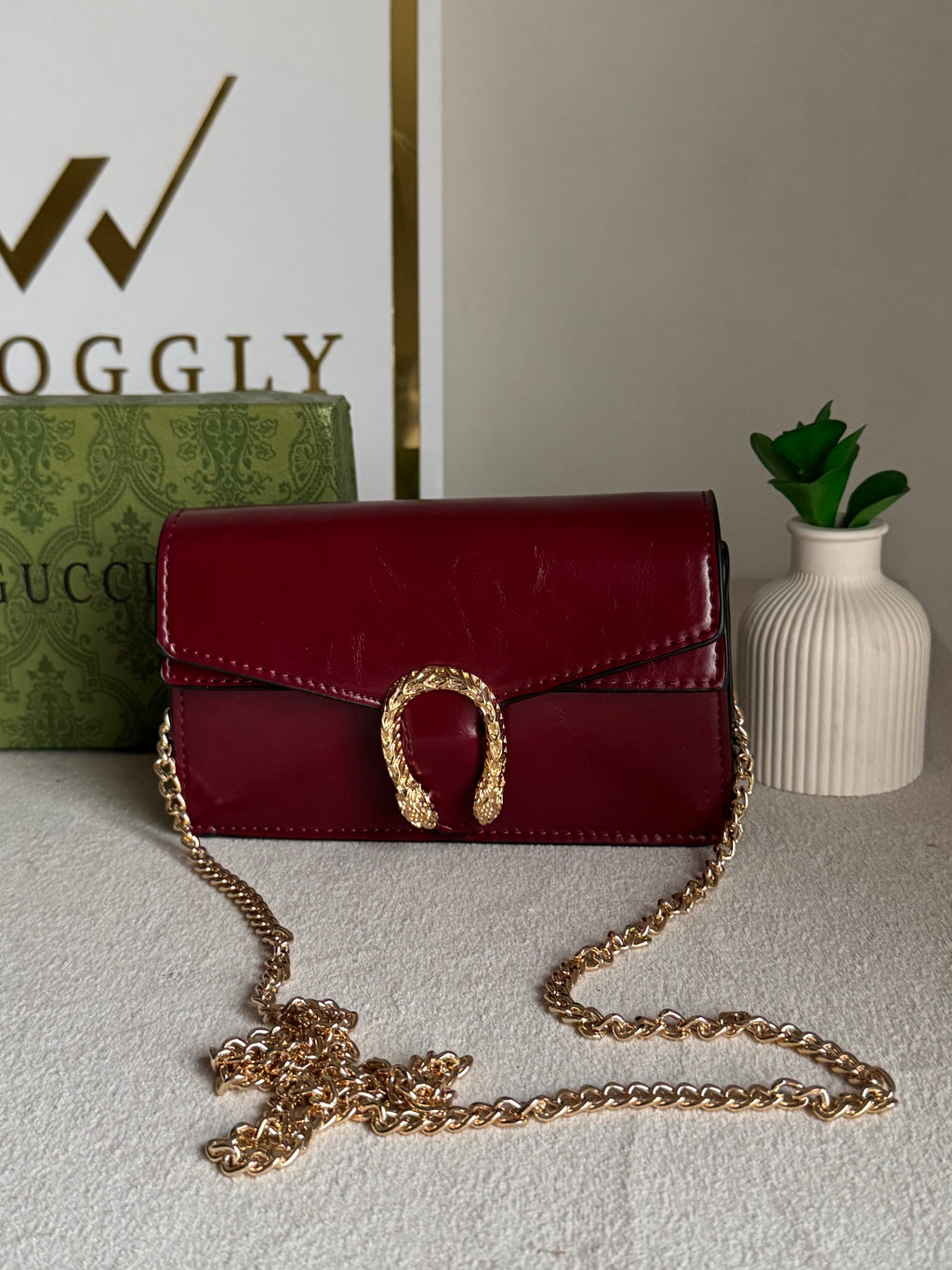 Viral Mini Gucci Bag Maroon - Box Packing