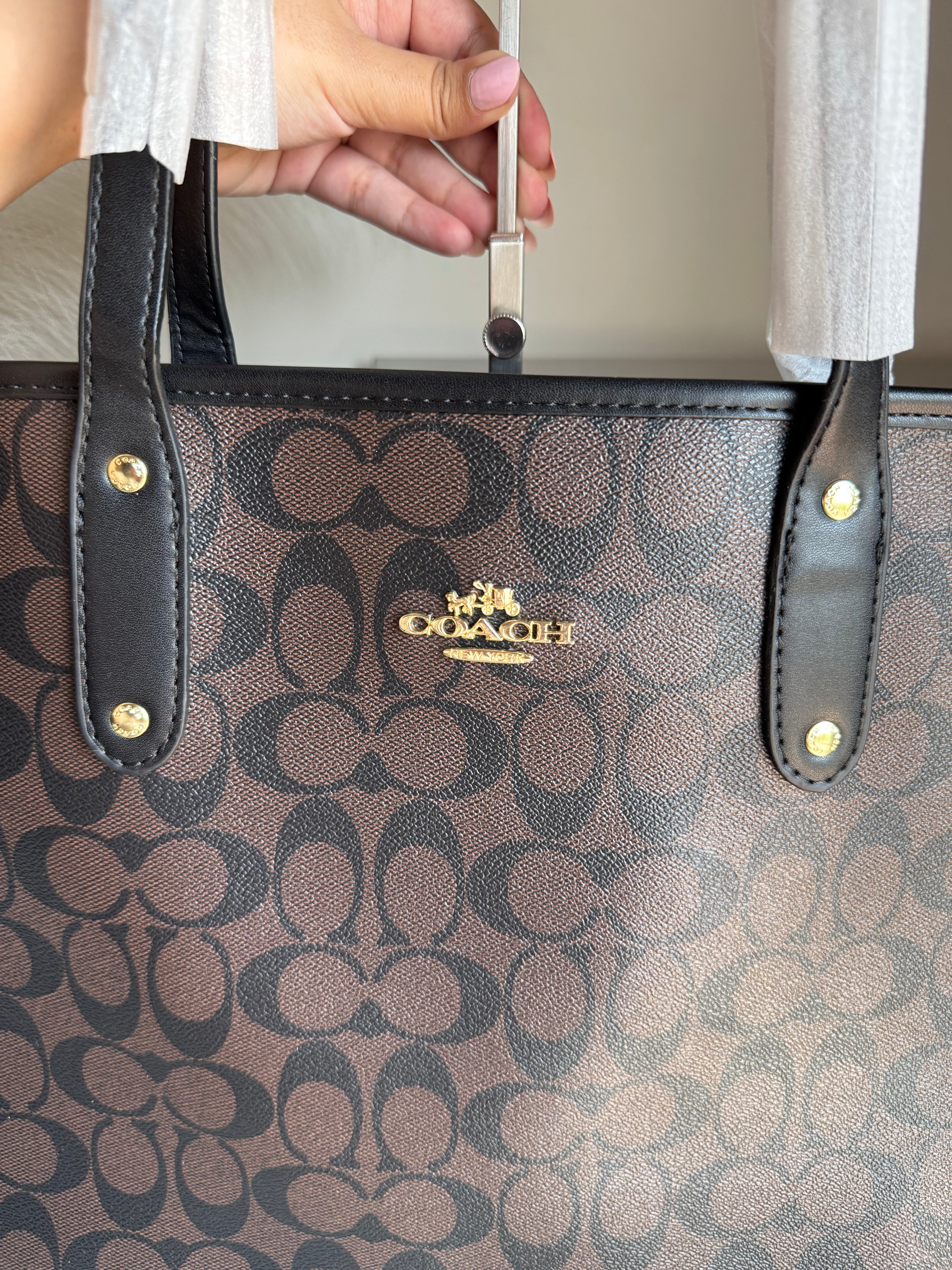 COACH TOTE BAG PREMIUM (Signature Brown) - BOX PACKING