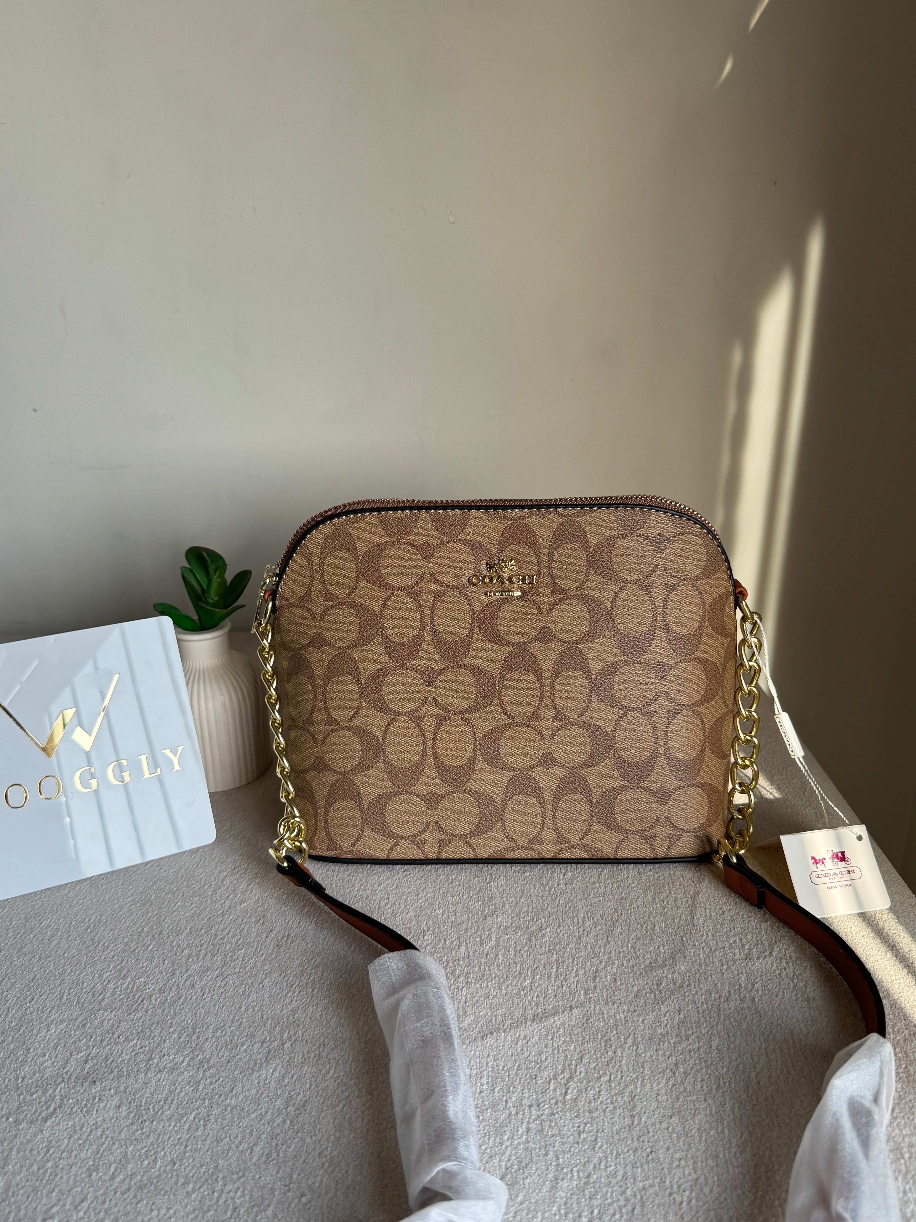 COACH Premium Crossbody Bag - Apricot Brown