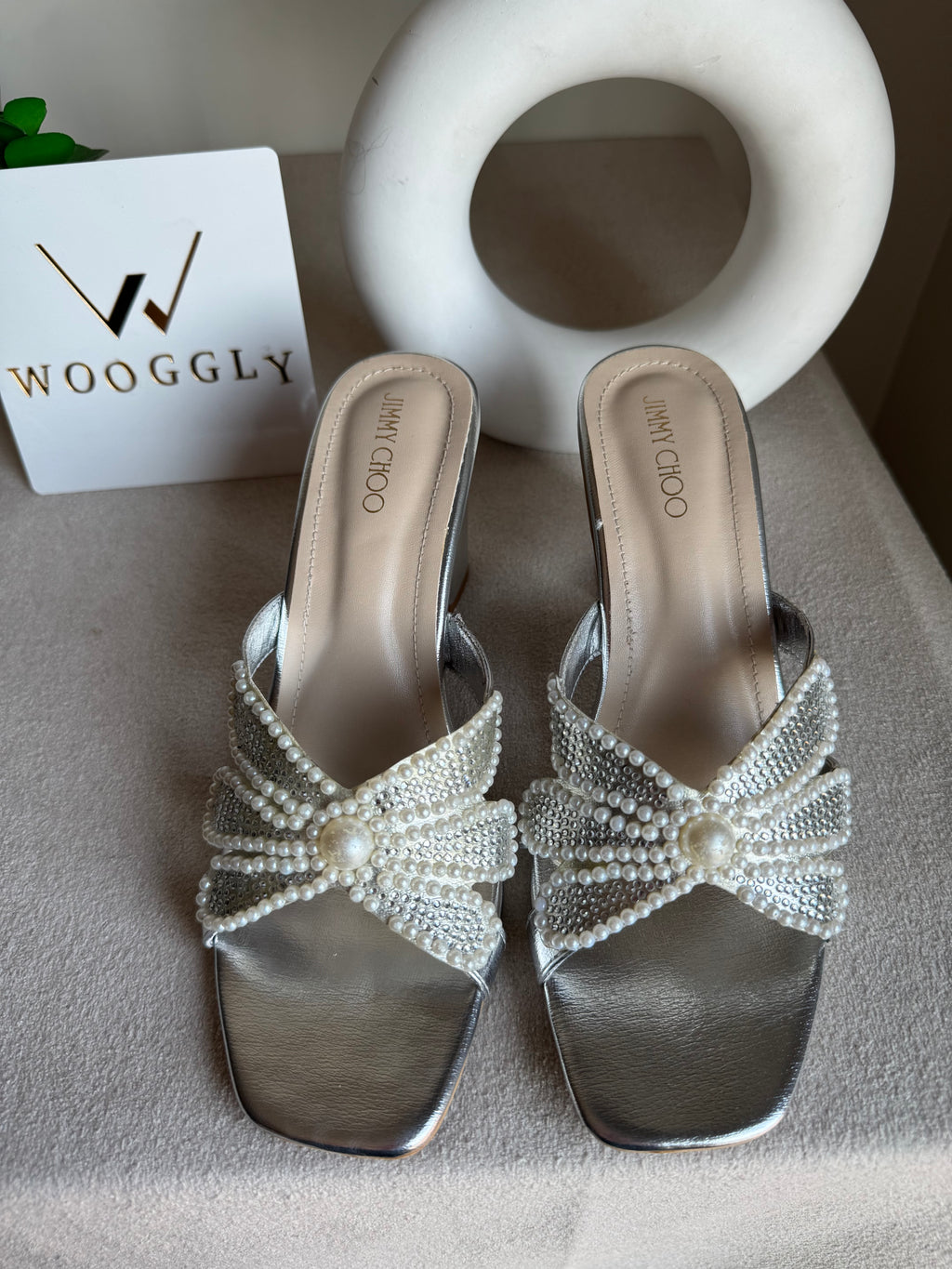 Jimmy Choo Pearl Heels - Silver
