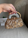Aria Clutch Metal Clutch Champagne