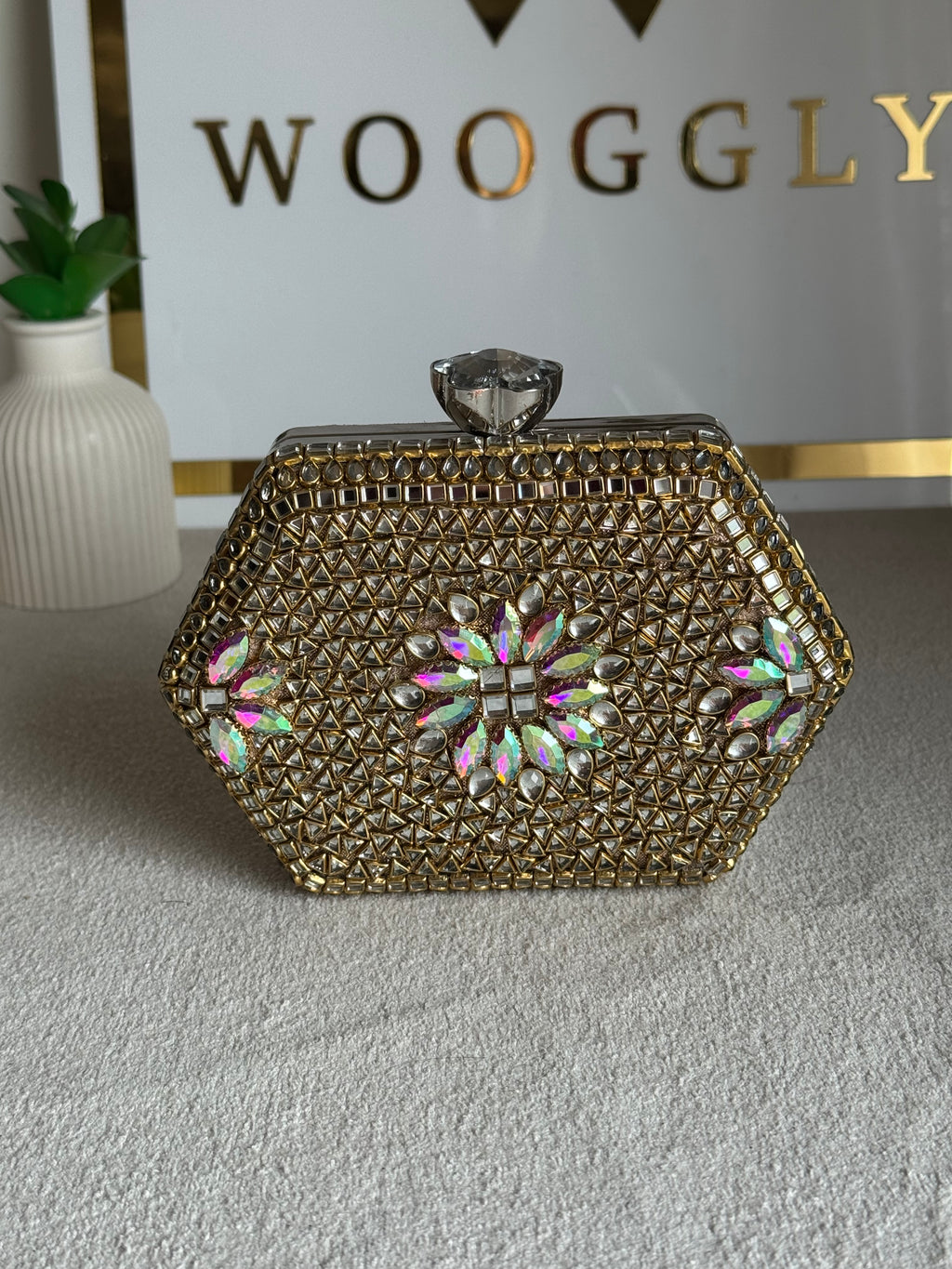 Gulnaar Kundan Clutch - Multi Stone