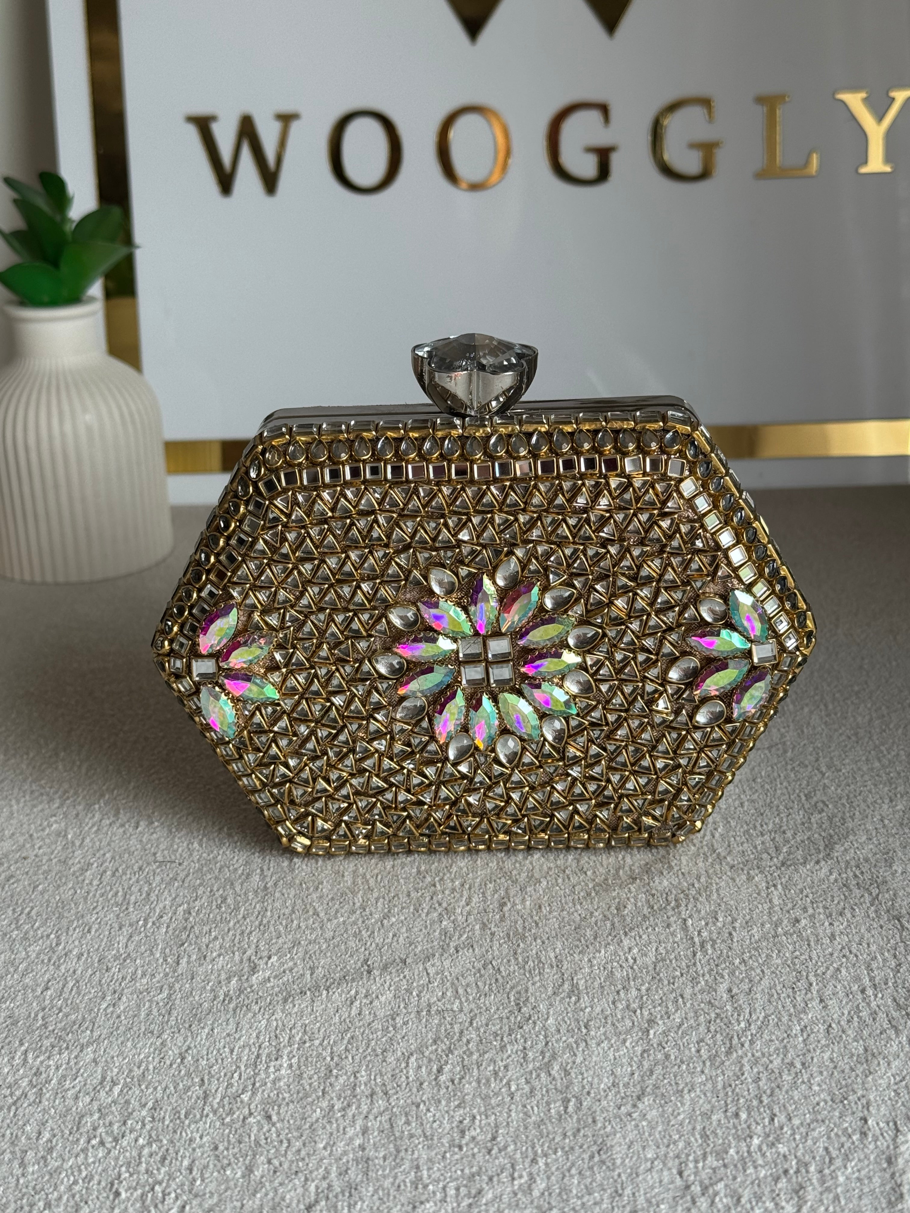 Gulnaar Kundan Clutch - Multi Stone