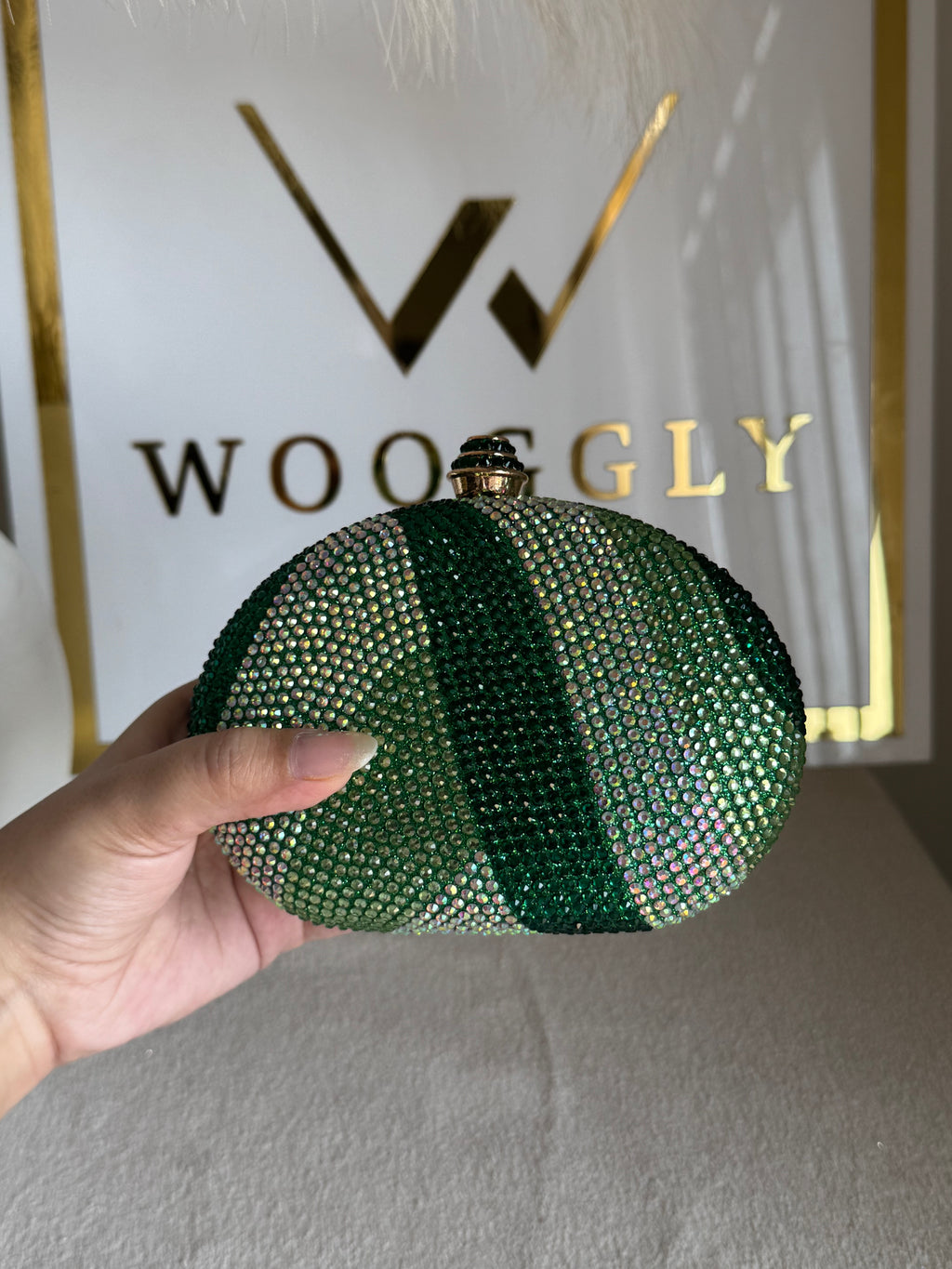 High Quality Luxe Statement Clutch - Green
