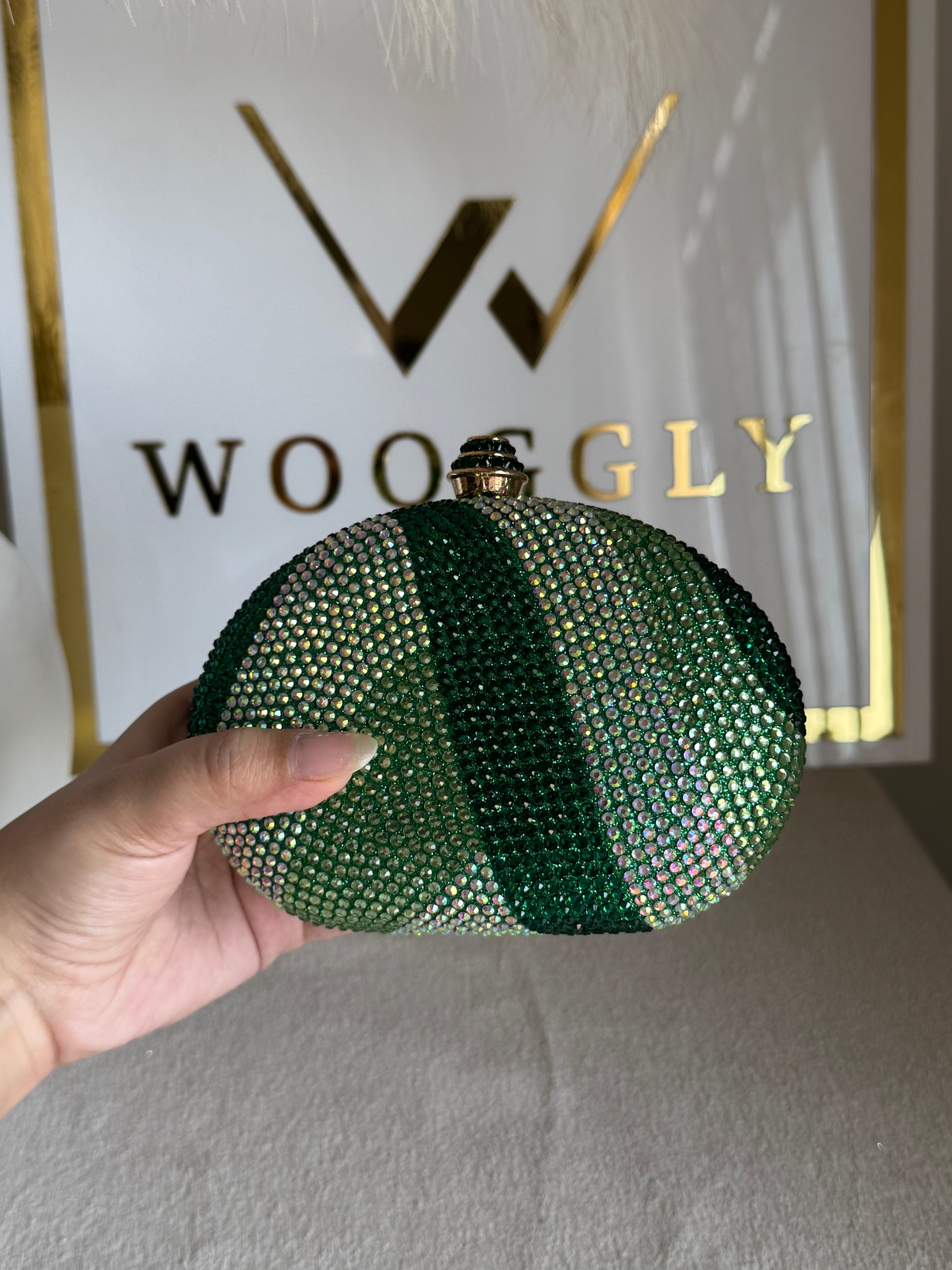 High Quality Luxe Statement Clutch - Green