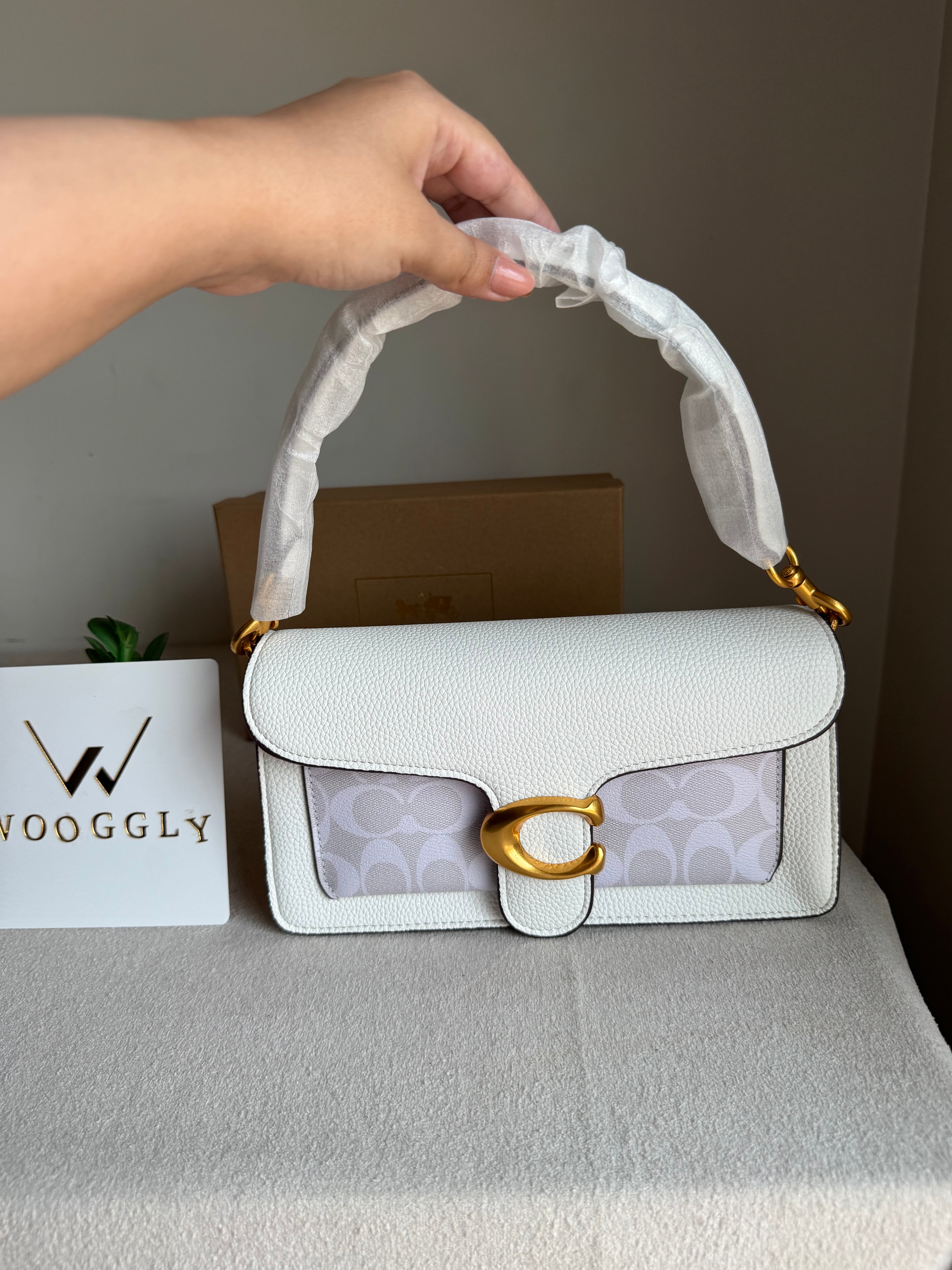 COACH TABBY Canvas White Good Quality -  BOX PACKING