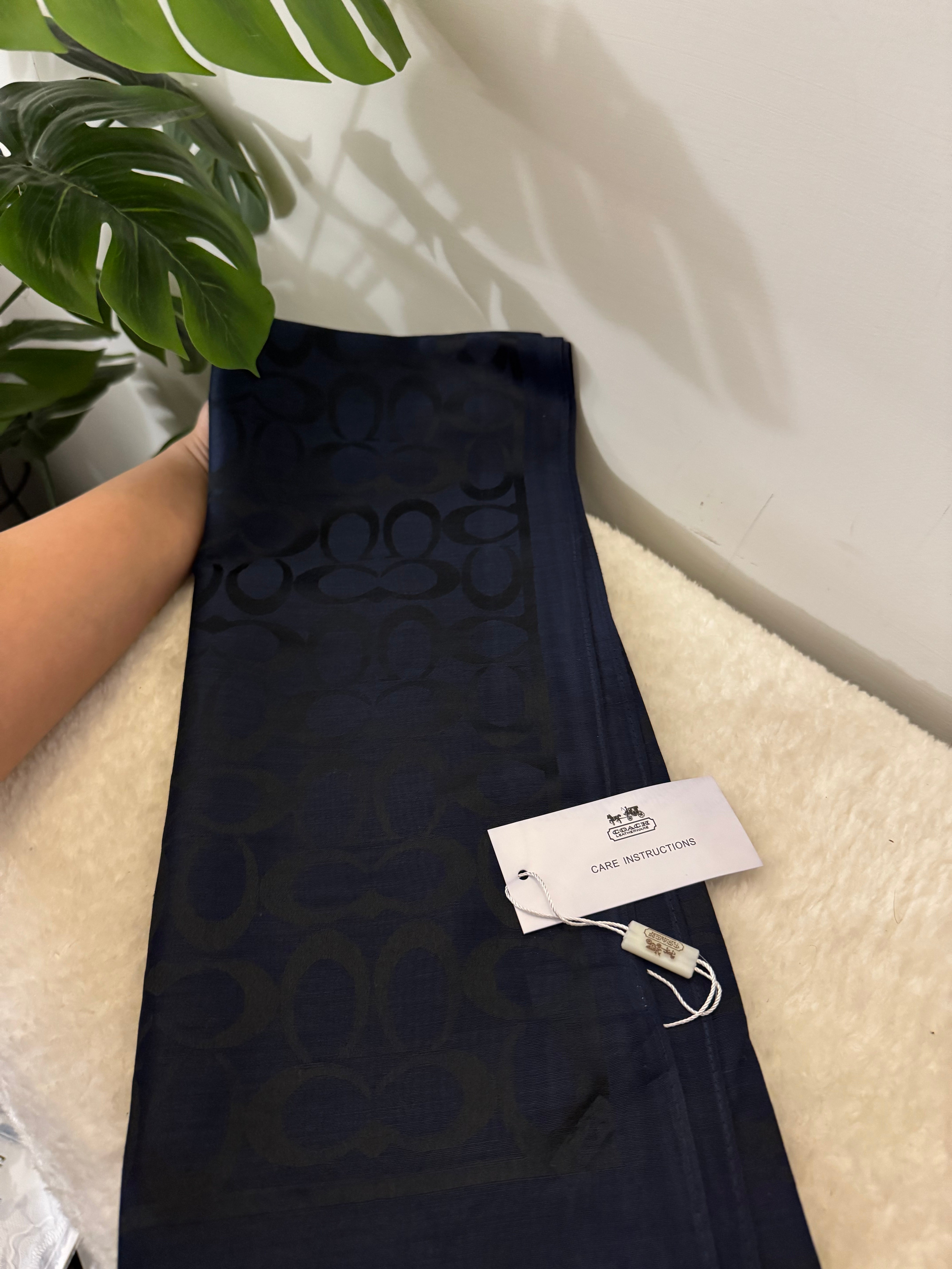 Coach Branded Shawl - Dark Blue