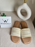 Chic CK Slides - Beige & Cream