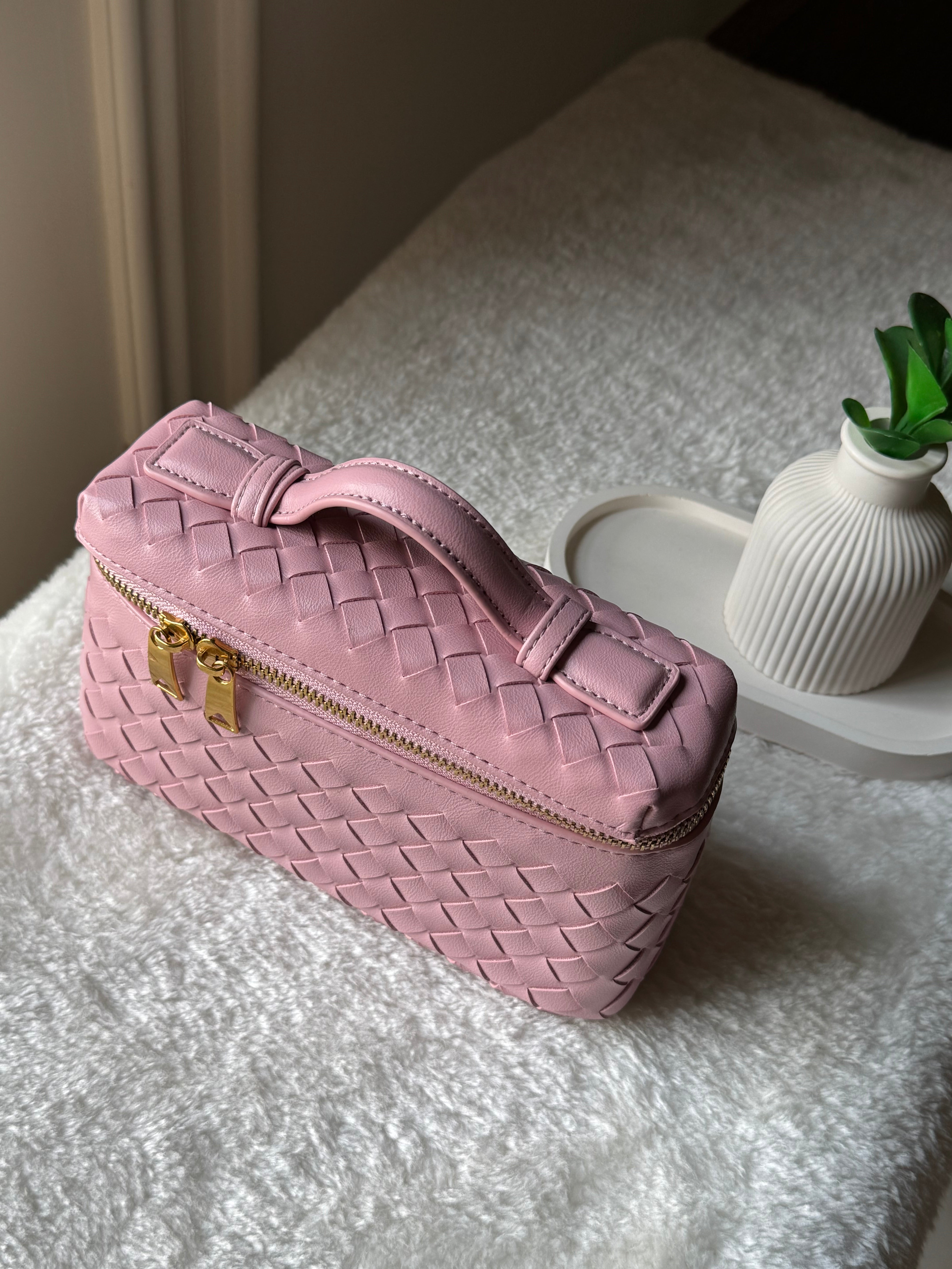 JW Pie Woven Bag with Long Strap (Pink)