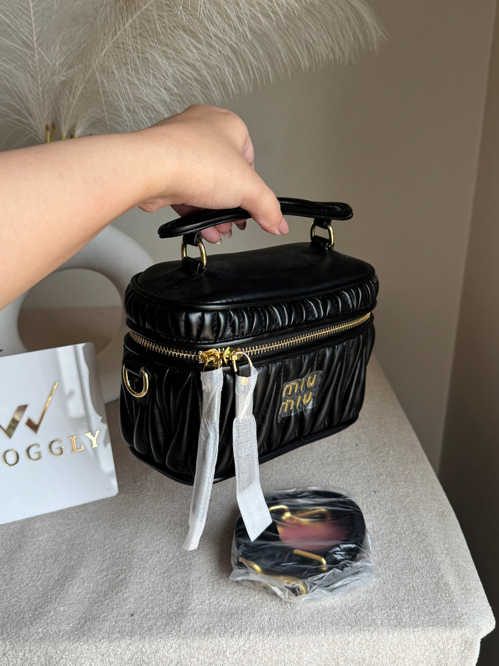 Miu Miu Quilted Crossbody Bag - Black