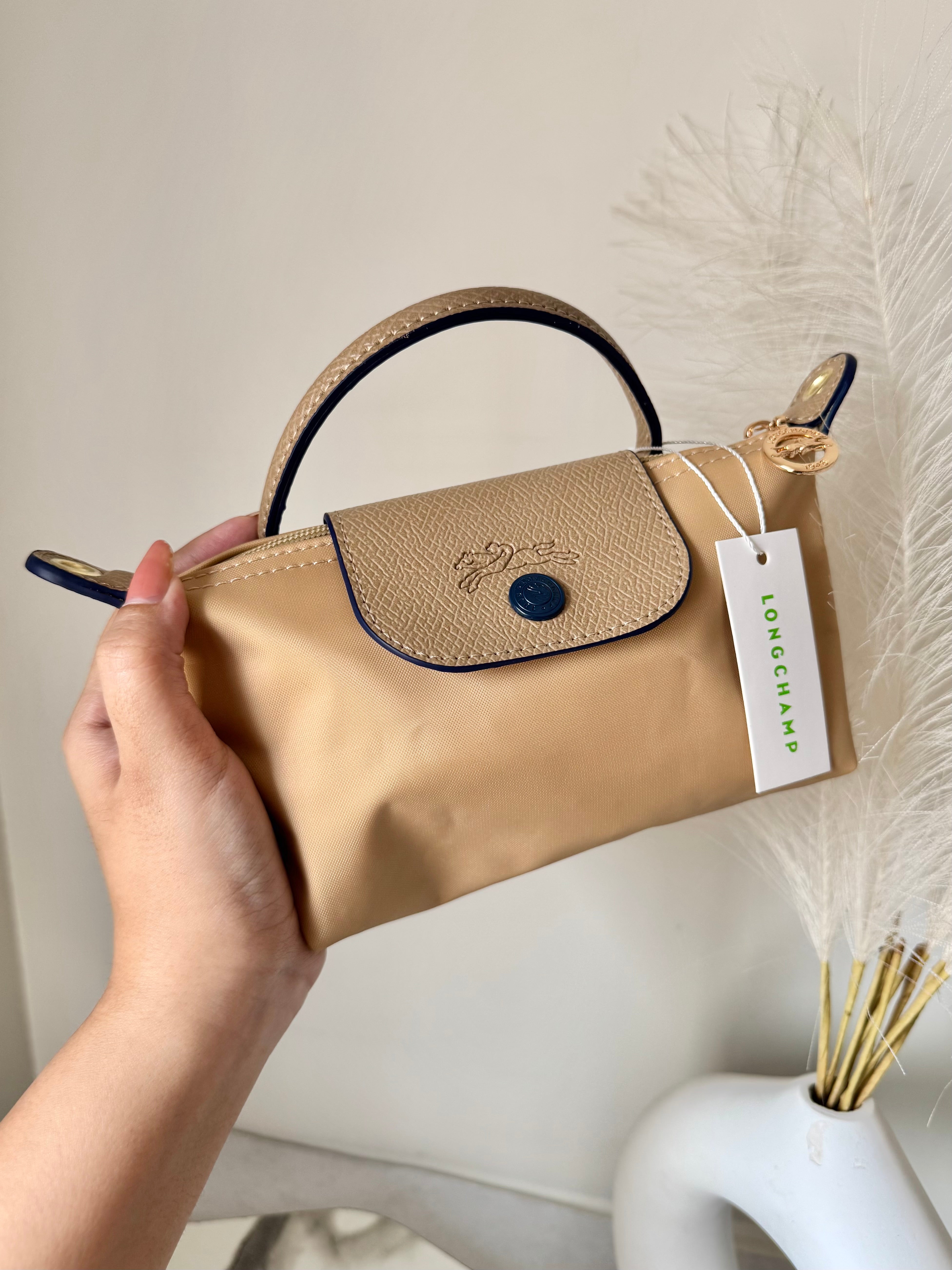 LongChamp Crossbody Bag with Strap - Butter Yellow (WITH BRAND LOGO)