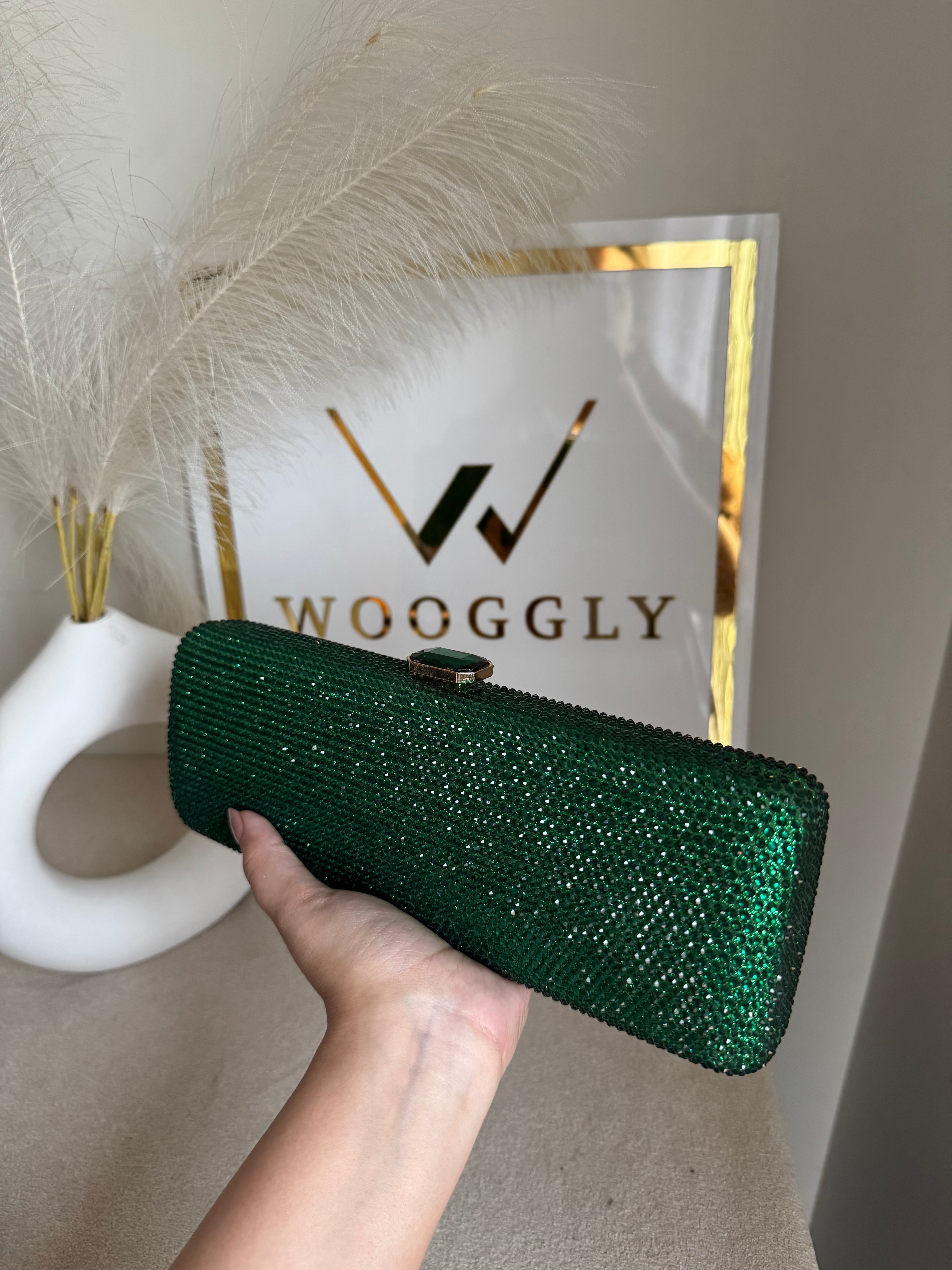 High Quality Élan Clutch - Emerald Green