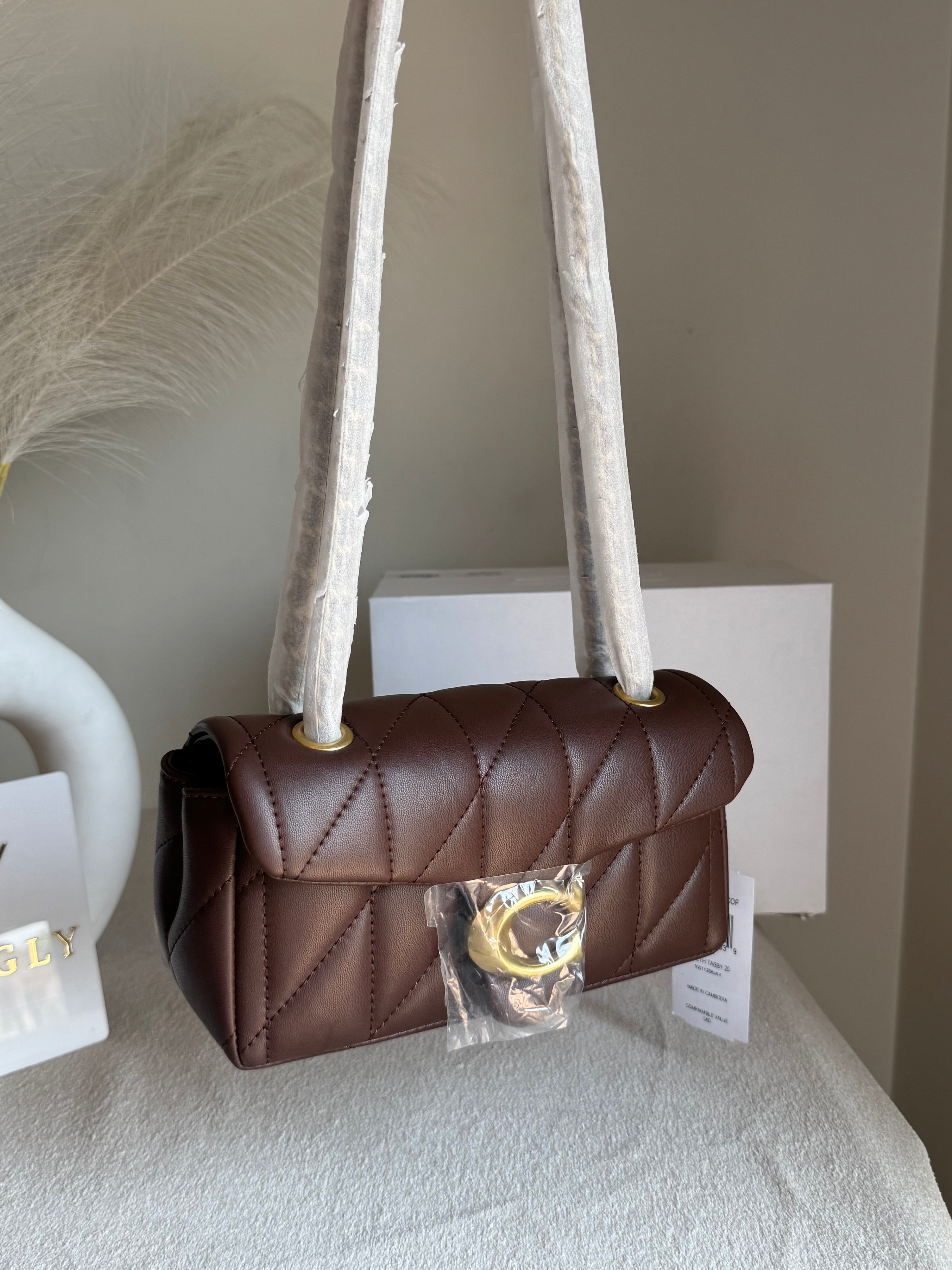 Mini COACH Quilted Tabby (Chocolate Brown) - BOX PACKING