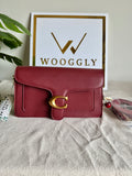 COACH TABBY with Coach Cherry Charm (Maroon)