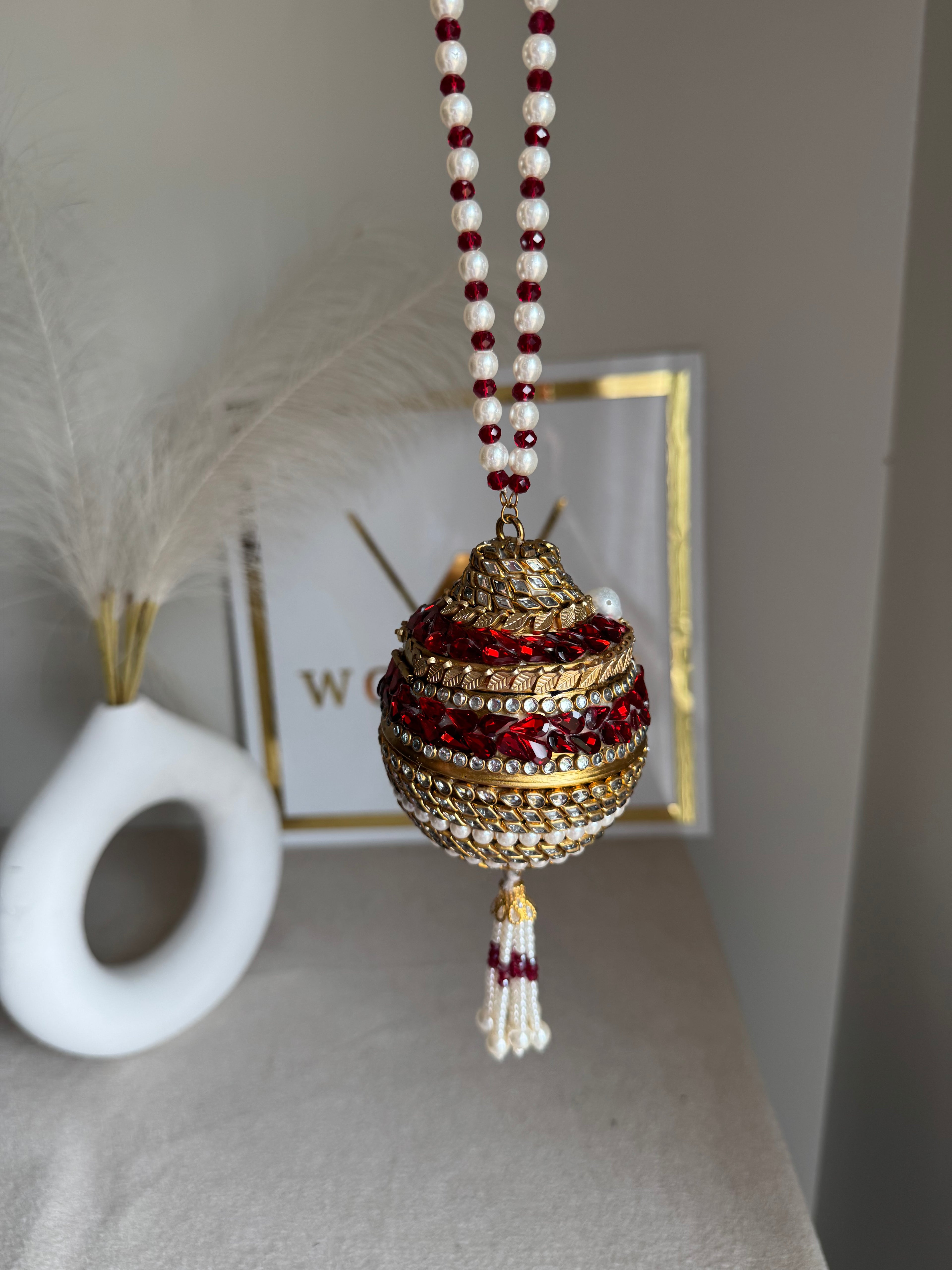 Turkish Potli - Gold & Maroon