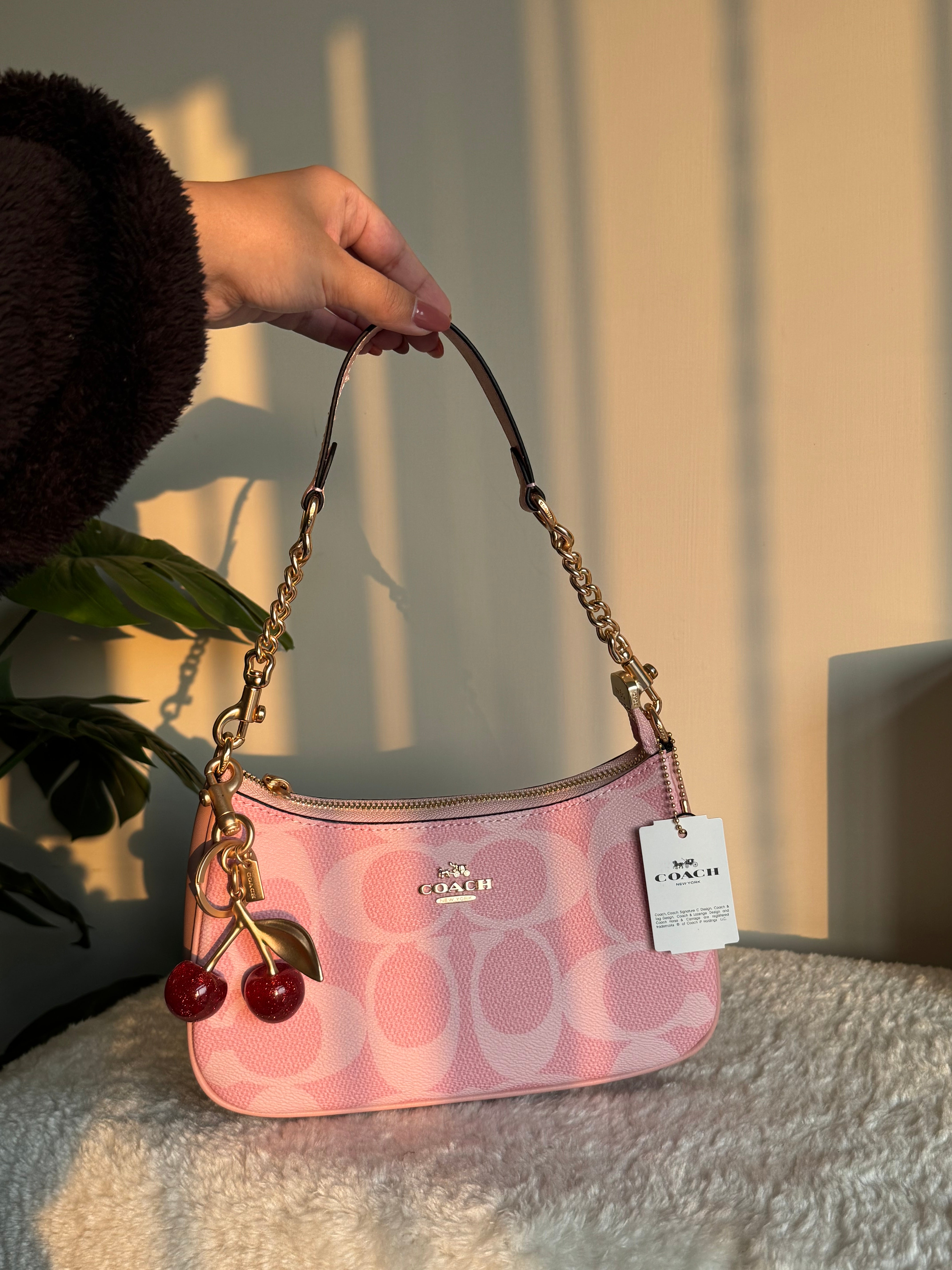 COACH TERI PREMIUM with Coach Cherry Charm (Pink) - BOX PACKING