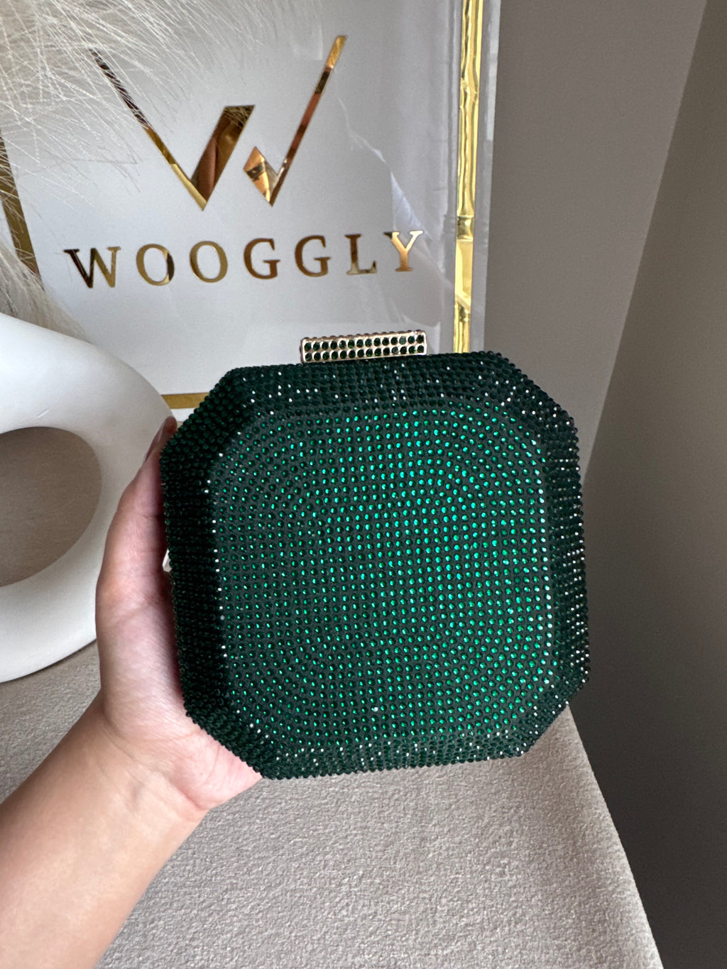 AYLA CLUTCH Emerald Green