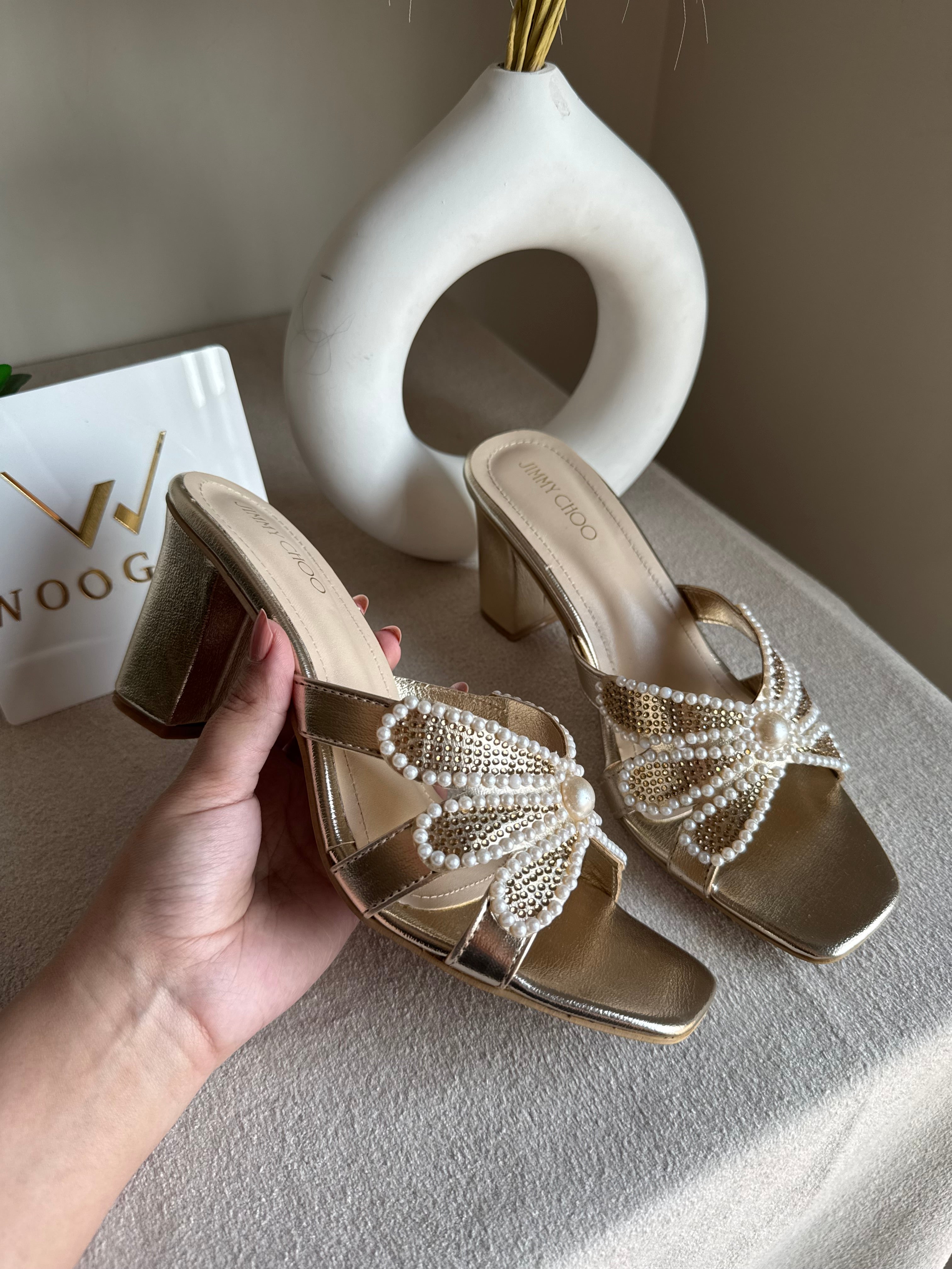 Jimmy Choo Pearl Heels - Champagne